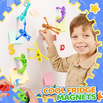 5PC Magnetic Robot Travel Toys for Kids Toddler Boys Sensory Fidget Toys Airplane Road Trip Car Travel Activities Essential Fridge Magnet Fidgets Classroom Must Have Gifts Toy for Boy 3 4 5 6 Year Old