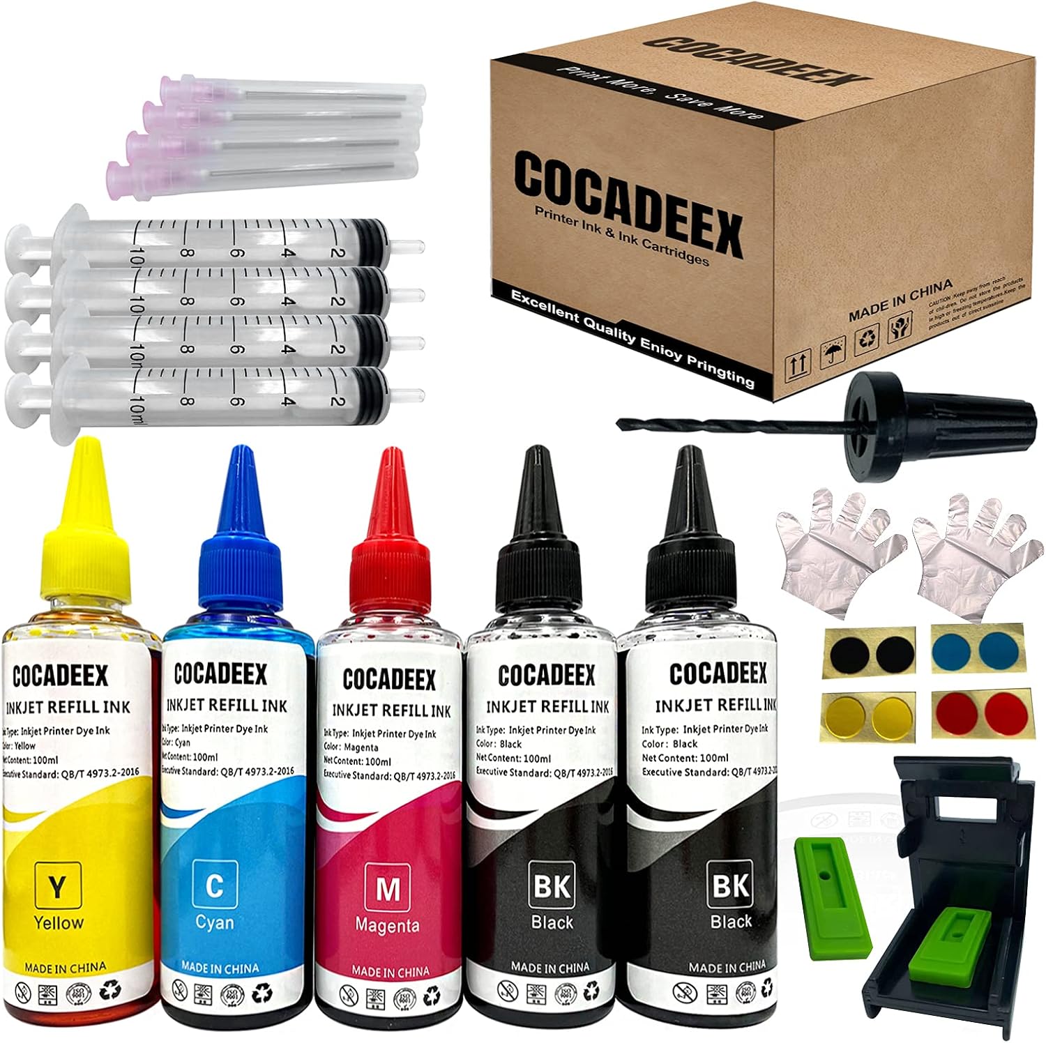 COCADEEX 500ml Ink Refill Kit Compatible with Canon Ink Cartridges PG-545 CL-546 PG-545XL CL-546XL 545 546 545XL 546XL PG-510 CL-511 510 511 PG-543 CL-544