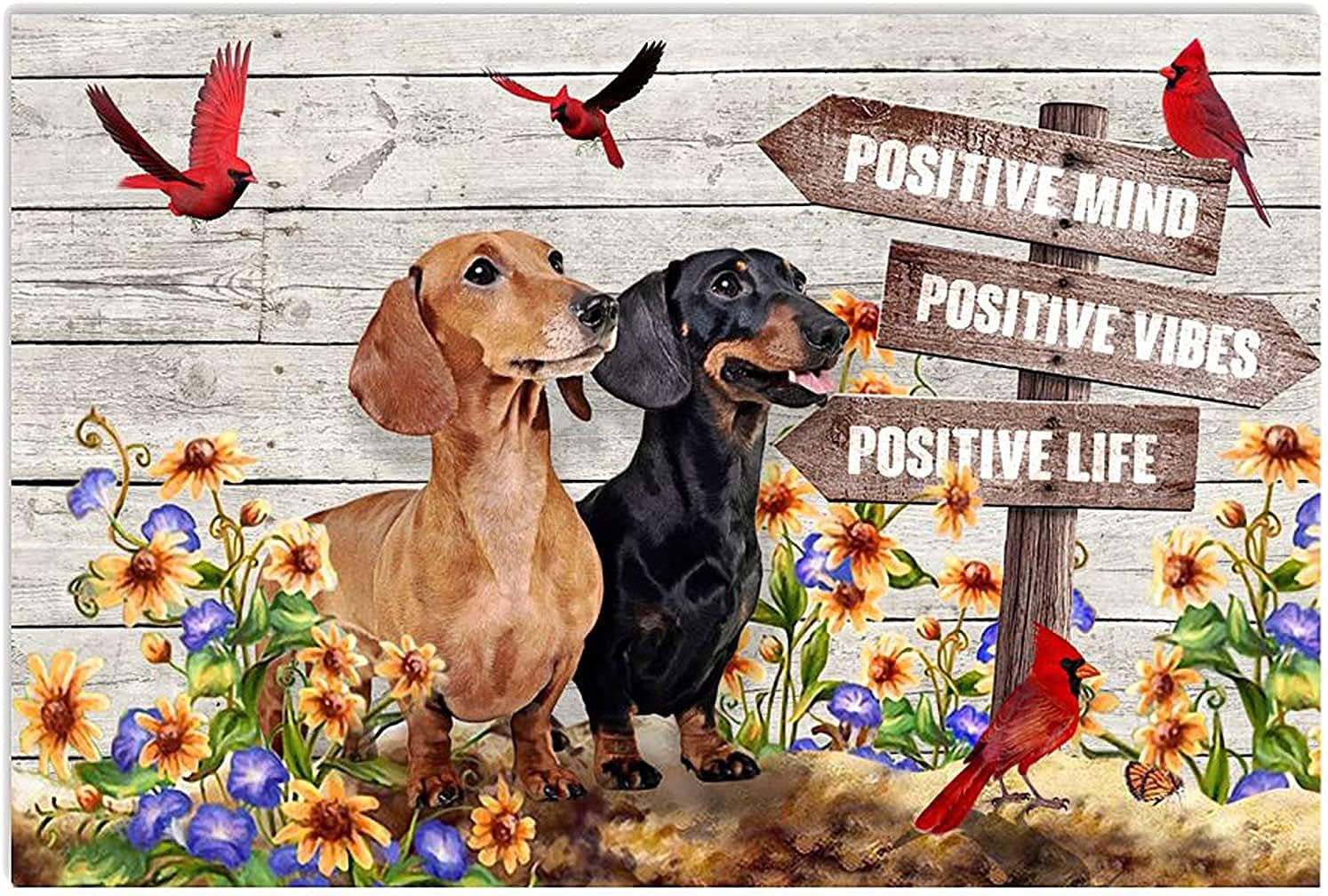 SIGNCHAT 500 Piece Wooden Puzzles Dachshund Positive Mind Life Gives for You Jigsaw Puzzles for Adults and Kids Development Toys Games Toys Gift, (Educational Digital Printed)