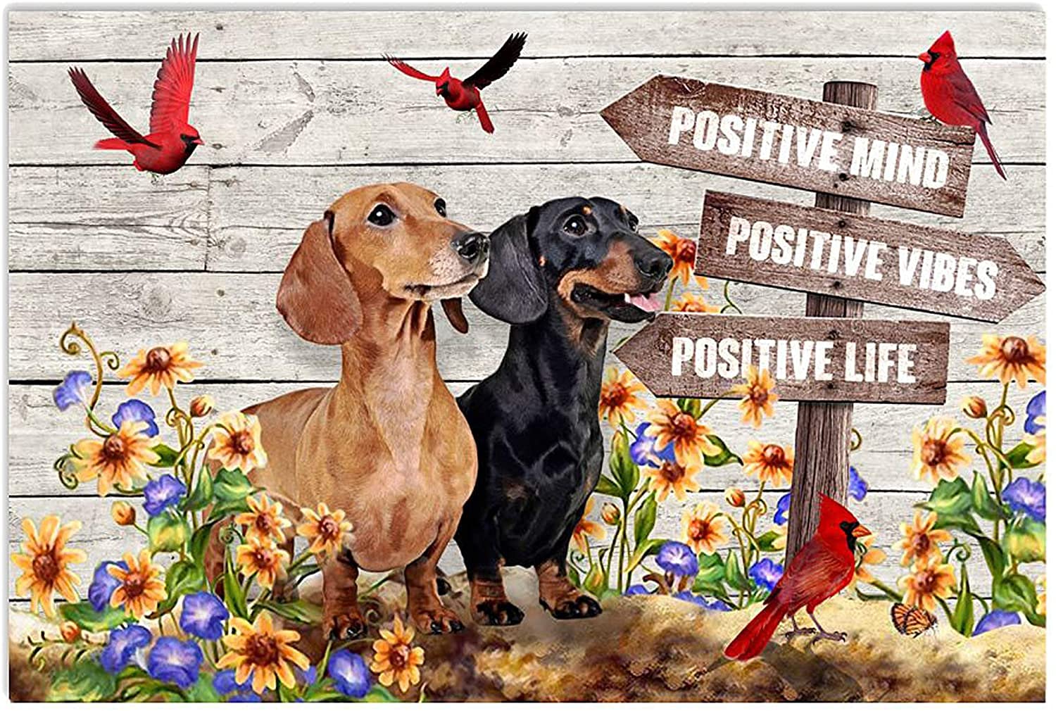 SIGNCHAT 500 Piece Wooden Puzzles Dachshund Positive Mind Life Gives for You Jigsaw Puzzles for Adults and Kids Development Toys Games Toys Gift, (Educational Digital Printed)