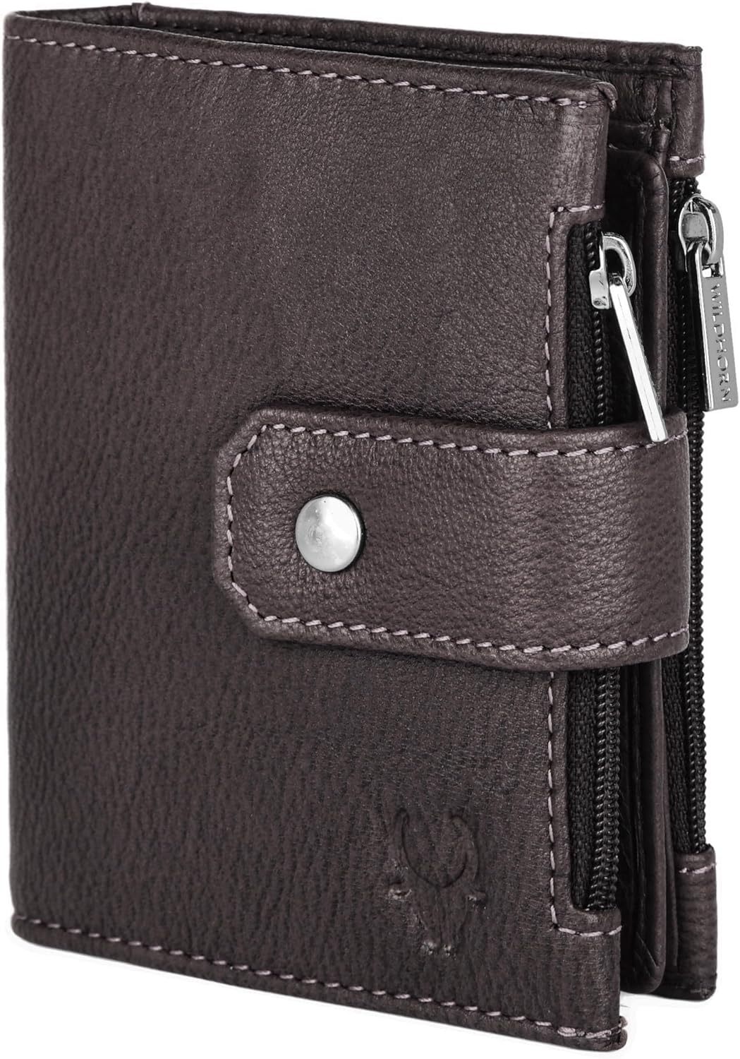 WildHorn Leather Wallet for Men, Brown, 11.5 x 9.3 x 1 cm, Classic