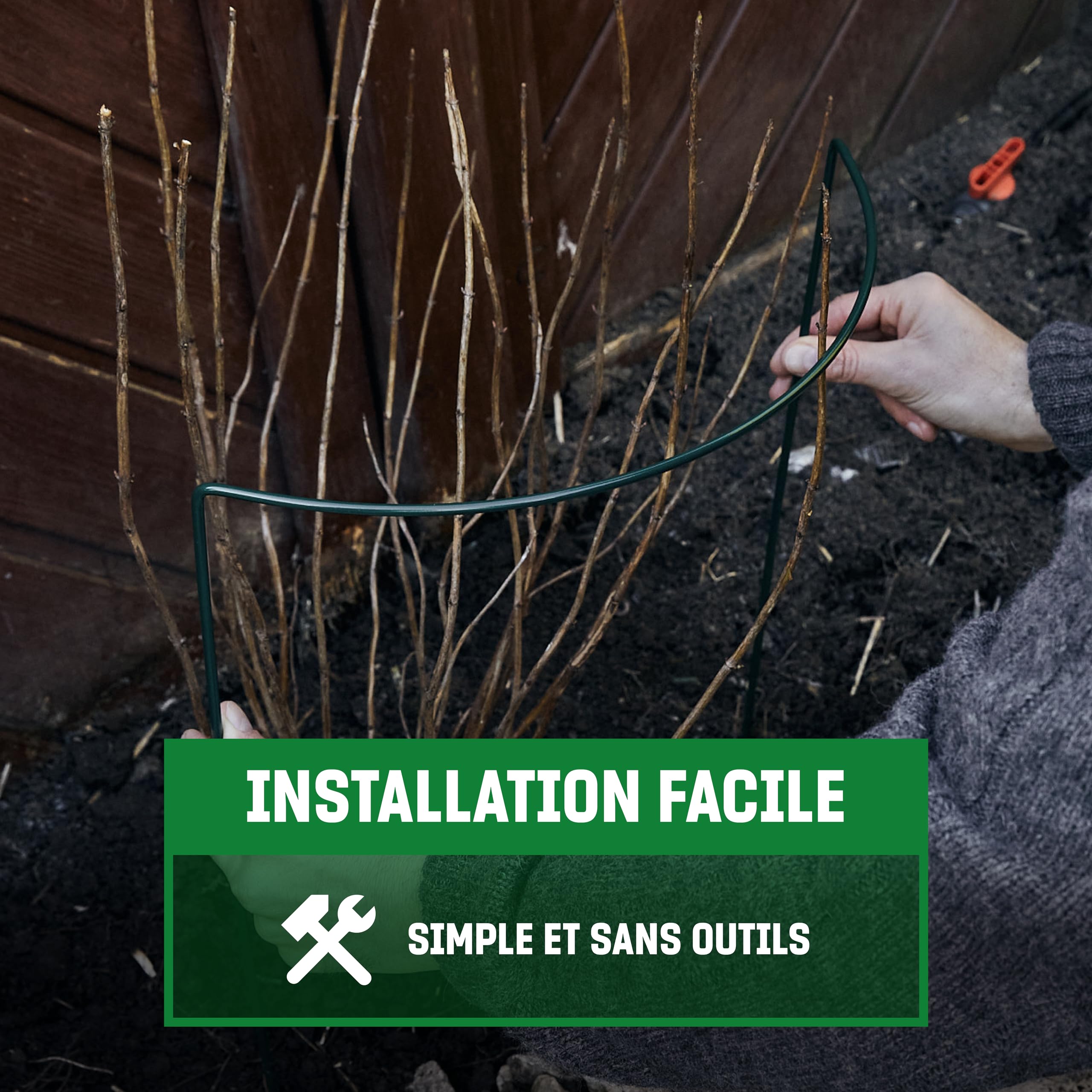 GardenGloss Kit de 10 Tuteur Plante (70cm x 40cm) - Supports pour Plantes Grimpantes et Fleurs - Aidez Vos Plantes à Pousser - Pieux à Hortensias, Pivoines, Plantes Vivaces et Plus