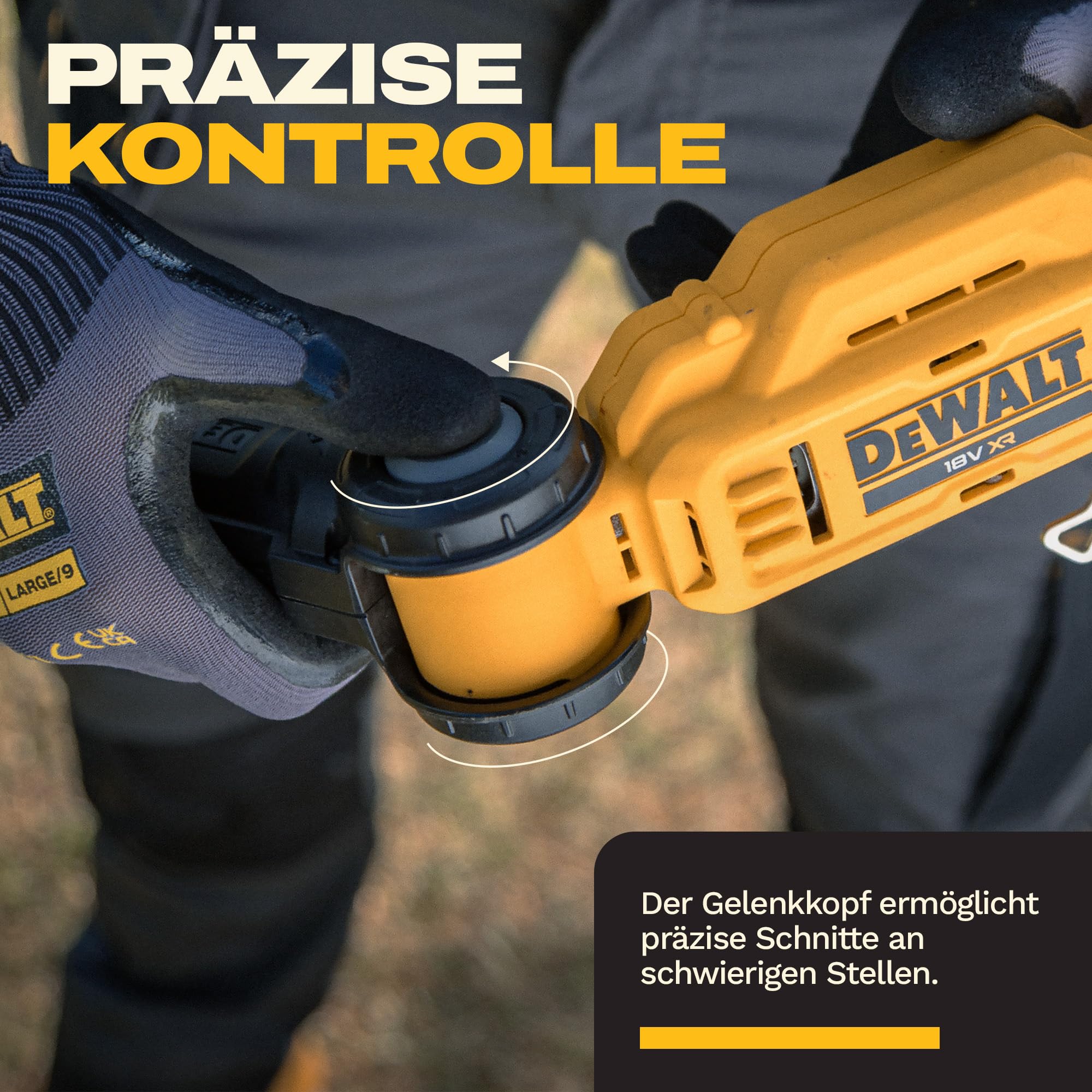DEWALT 18V XR Professioneller Hochentaster; Leistungsstarkes, präzises Schneiden für hohe Äste, Nur Gerät, DCMPP569N-XJ