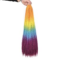 Vista 32 de 8 paquetes de trenzas de ganchillo para mujeres negras de 18 pulgadas, trenzas de caja de ganchillo preenrolladas para mujeres negras, extensiones