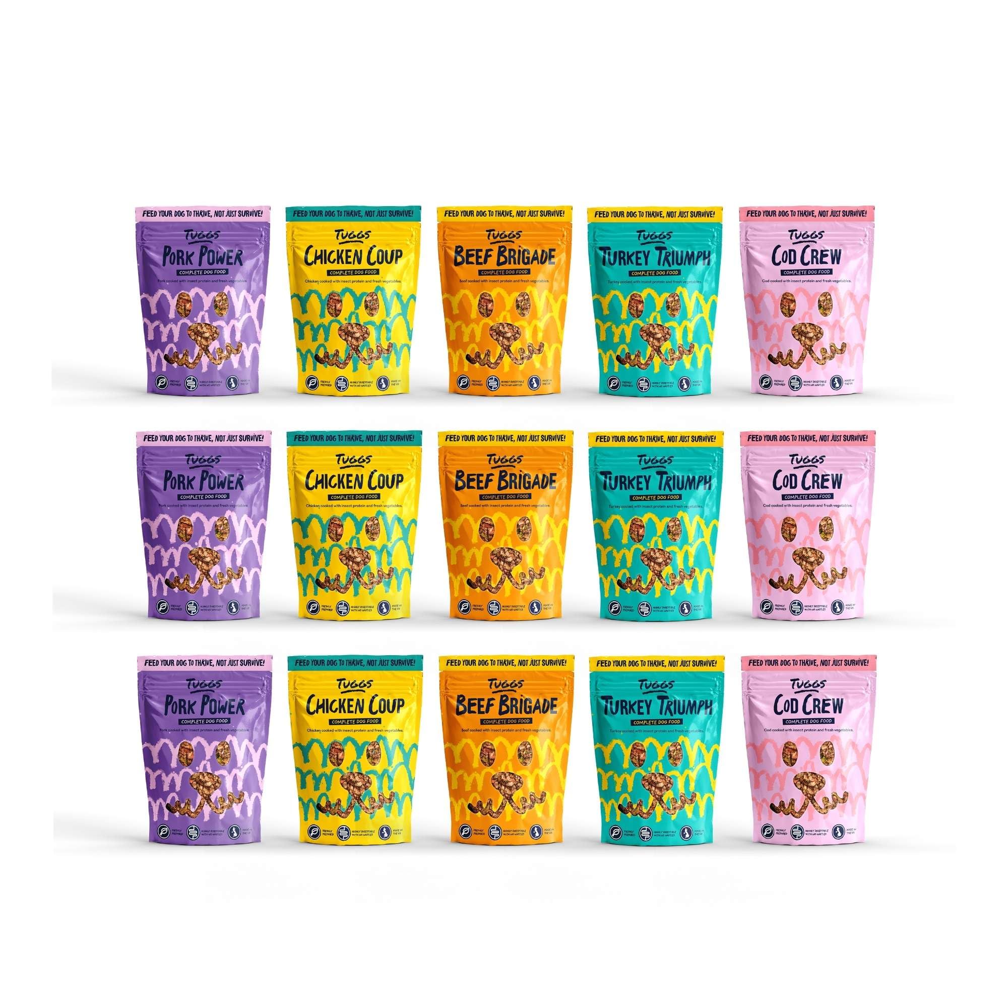 Tuggs Gently Cooked Dog Food – Variety Pack – 15 × 500g – Fresh, Grain-Free, Natural Ingredients