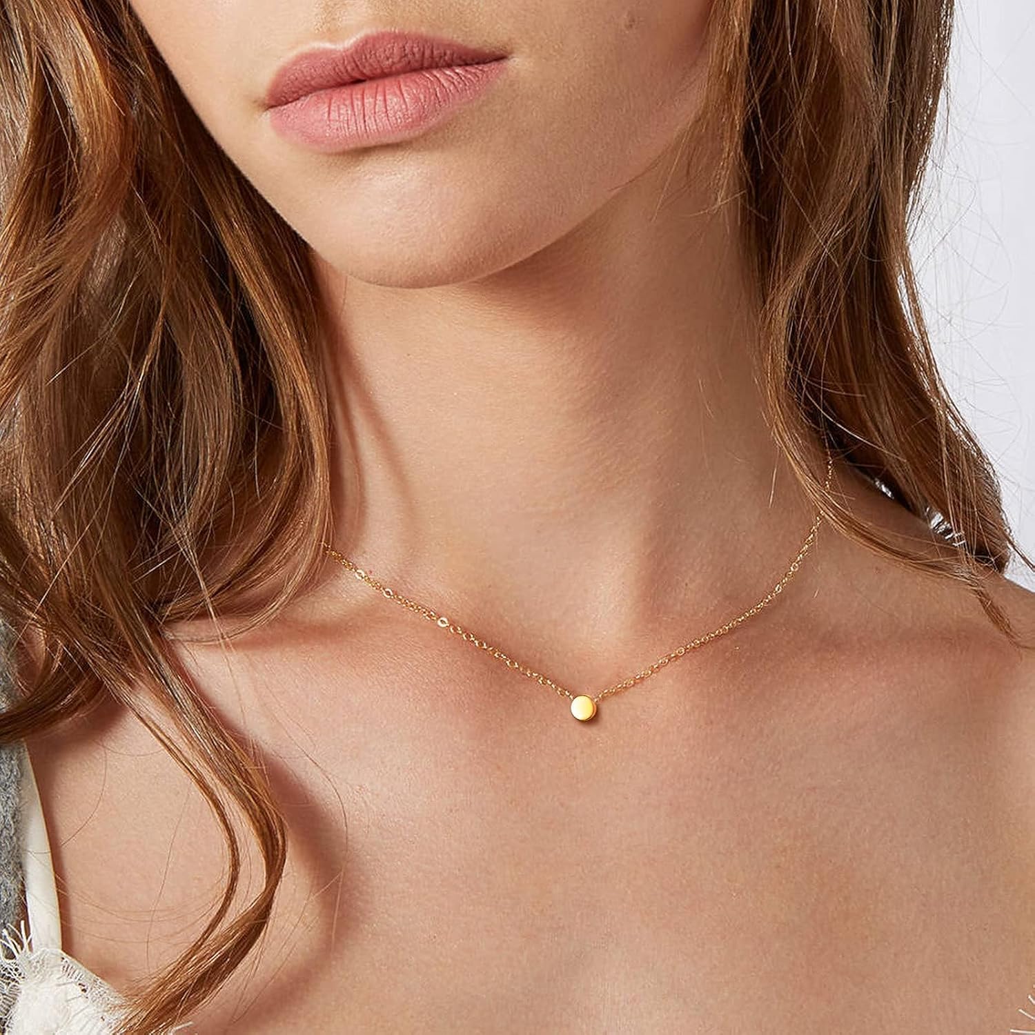 ChicSilver Personalized 925 Sterling Silver Dainty Small Heart/Star/Moon/Dot/Triangle Pendant Necklace for Women, Silver/Gold/Rose Gold/Black (with Gift Box) - Image 2