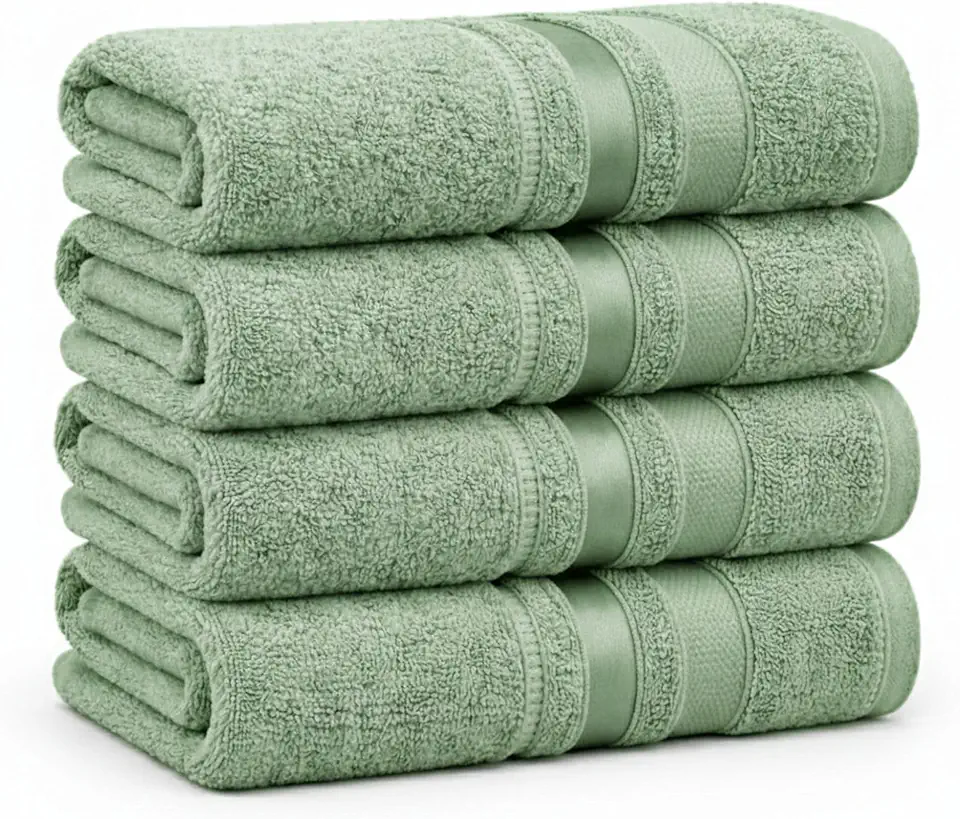 Kit 5 Toalhas de Rosto 45x75cm Macias e Absorventes 100% Algodão Gramatura 326g/m² (Verde Mint)