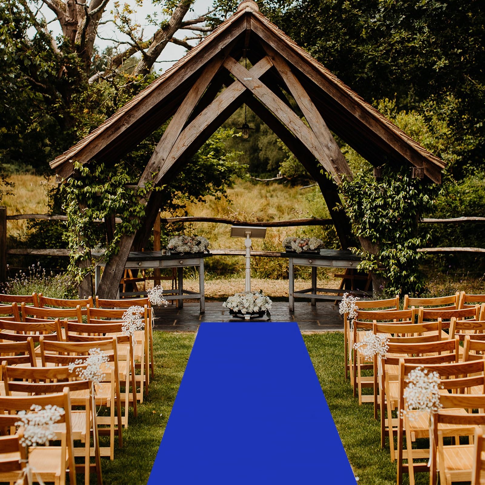 Gangläufer für Hochzeitszeremonie – 10 m 20 m Blauer Event-Laufsteg-Teppich, 2 mm dick, Braut-Gehweg-Teppiche für Party, Abschlussball, Strand im Freien(1x10m)