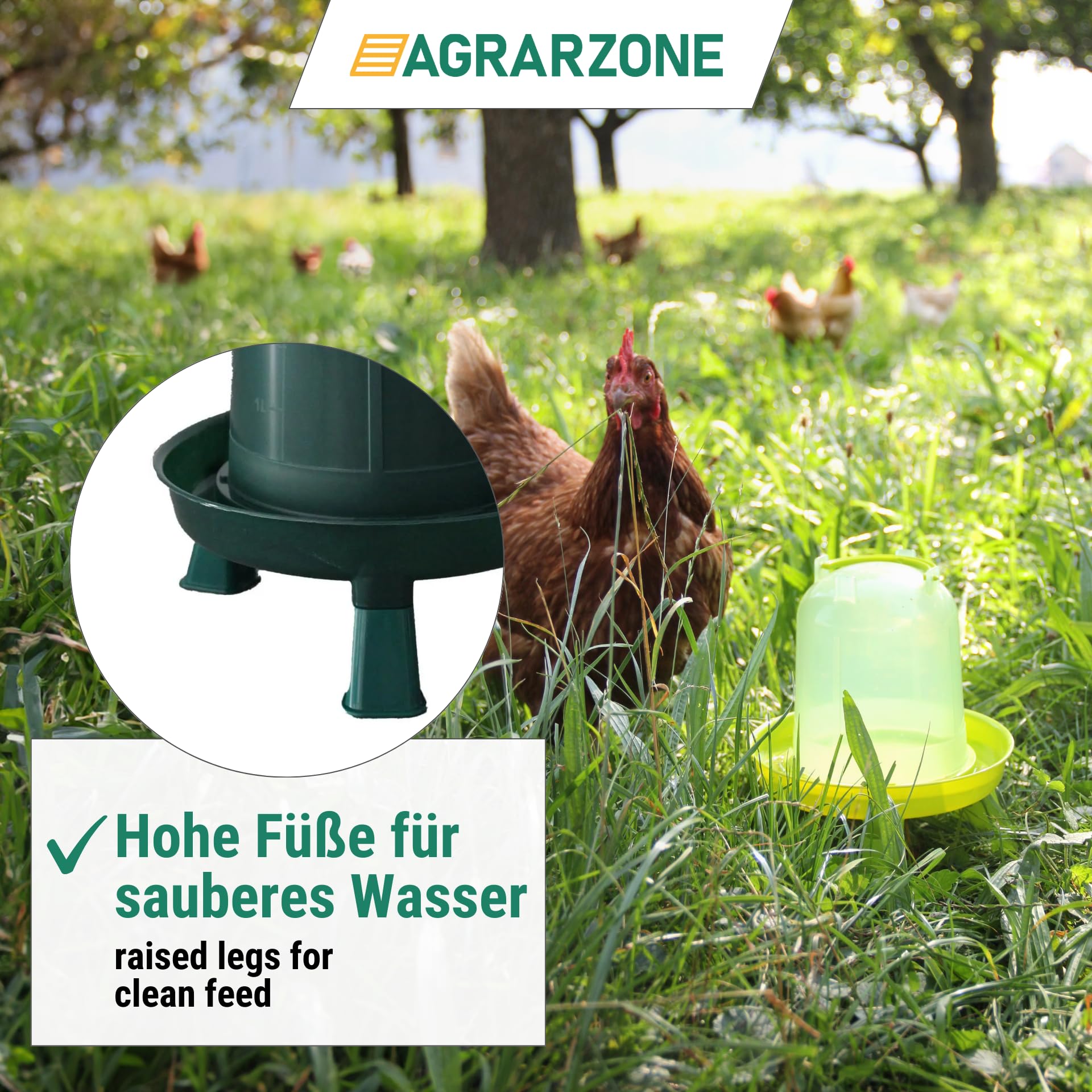 Hühnertränke 6 Liter – Automatischer Wasserspender Für Hühner, Enten, Gänse, 24x25 Cm