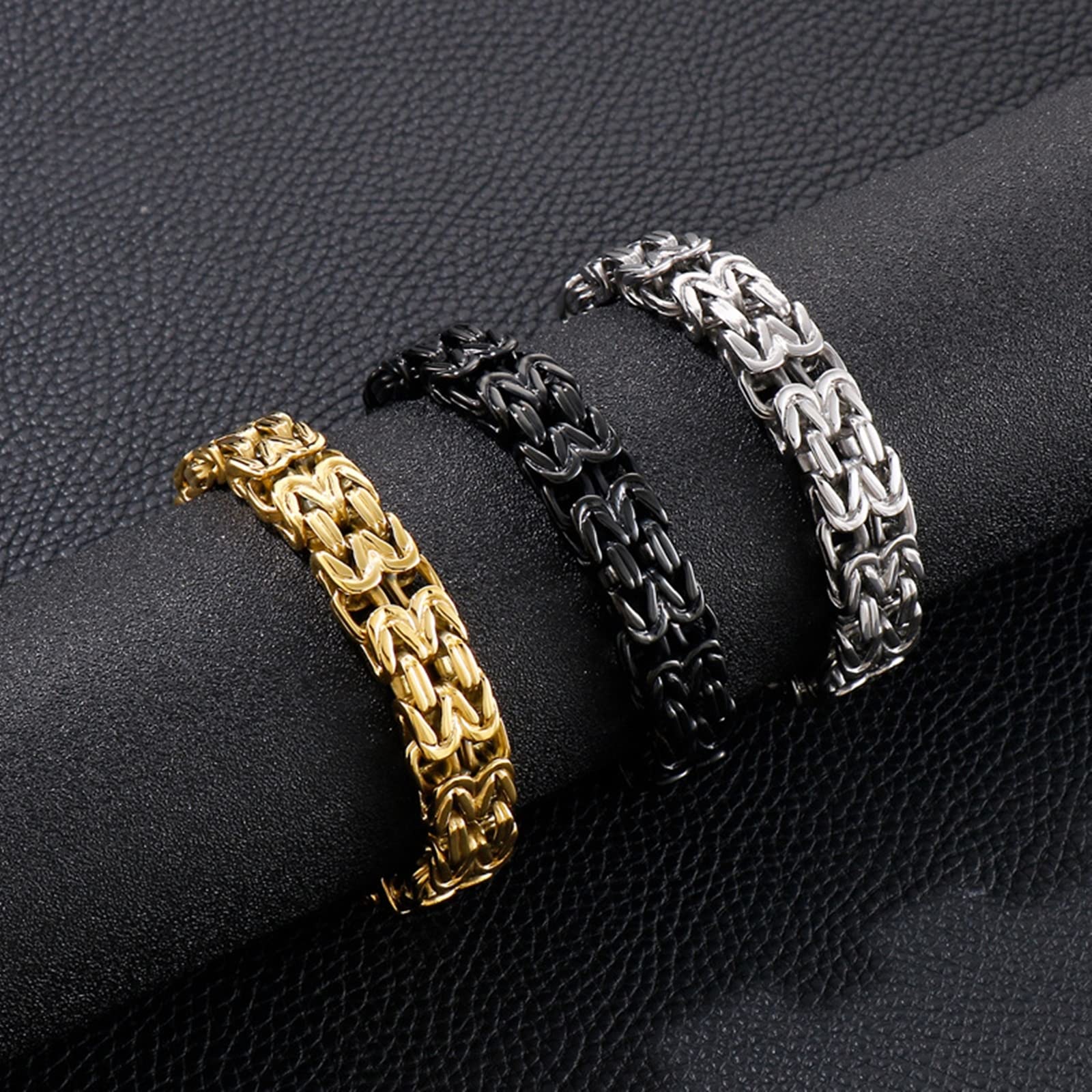 Herrenarmband in Edelstahl, Rock Glieder Link Pärchen Armband Eco-Verpackung Kleine Geschenke für Männer