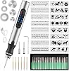Electric Engraving Pen Tool can be Engraved on Metal, Glass, Ceramic, Wood, Engraving Pen Tool Kit with 16 templates Suitable for DIY Creation, Crafts, Personalized Accessories and Gifts White