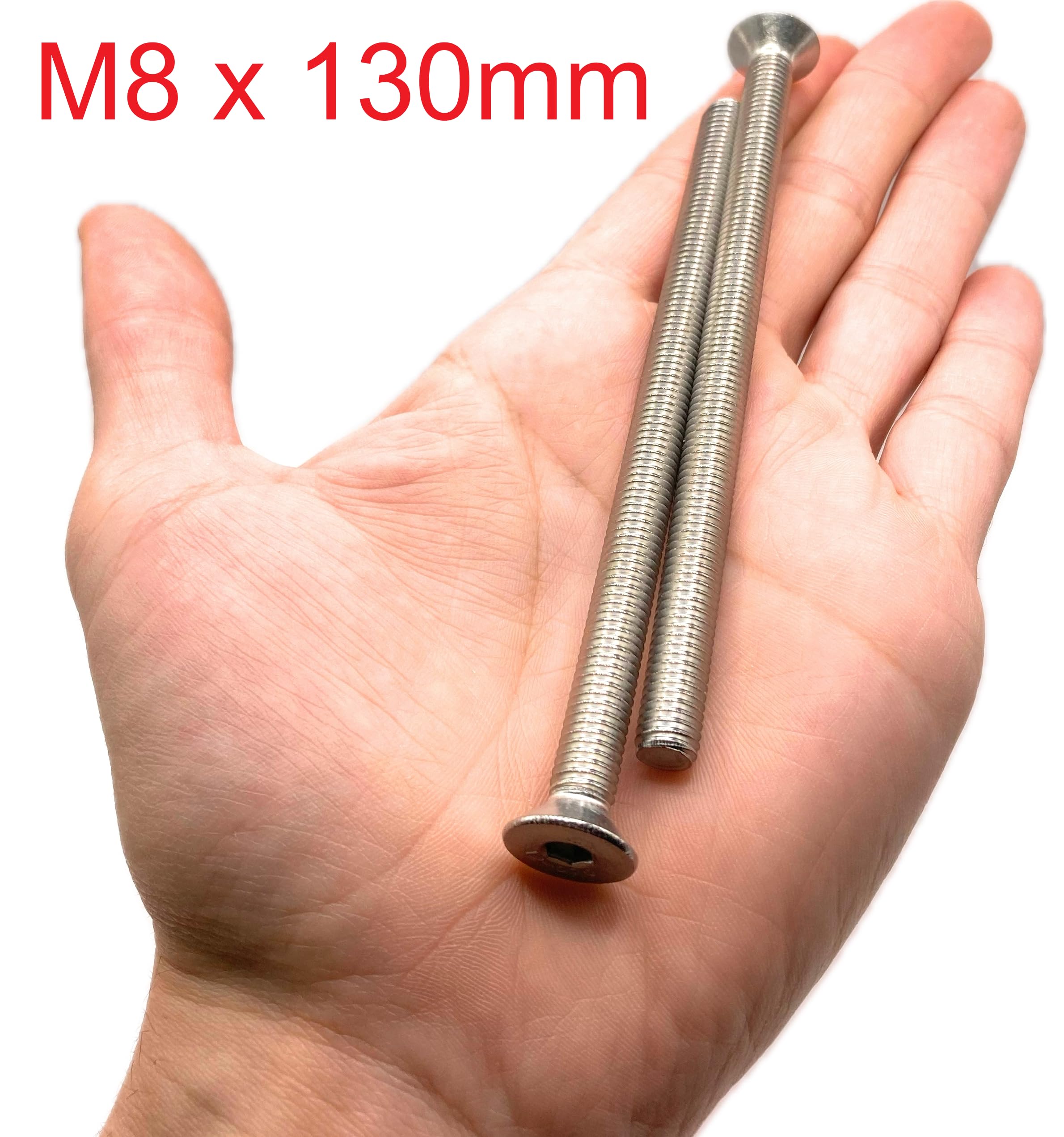 Screws M8 x 130 mm, countersunk head BTR made of A2 stainless steel, diameter 8 x 130 mm, M8 x 130 mm - Image 2