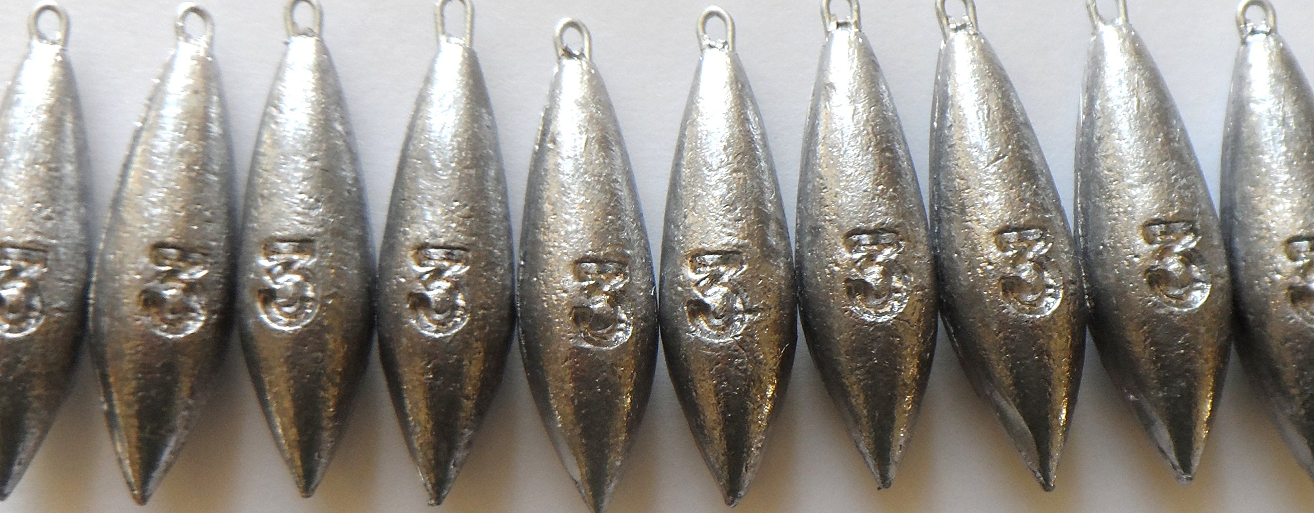 fishwithfinn 3oz Plain Sea Fishing Weights Pack Of 10