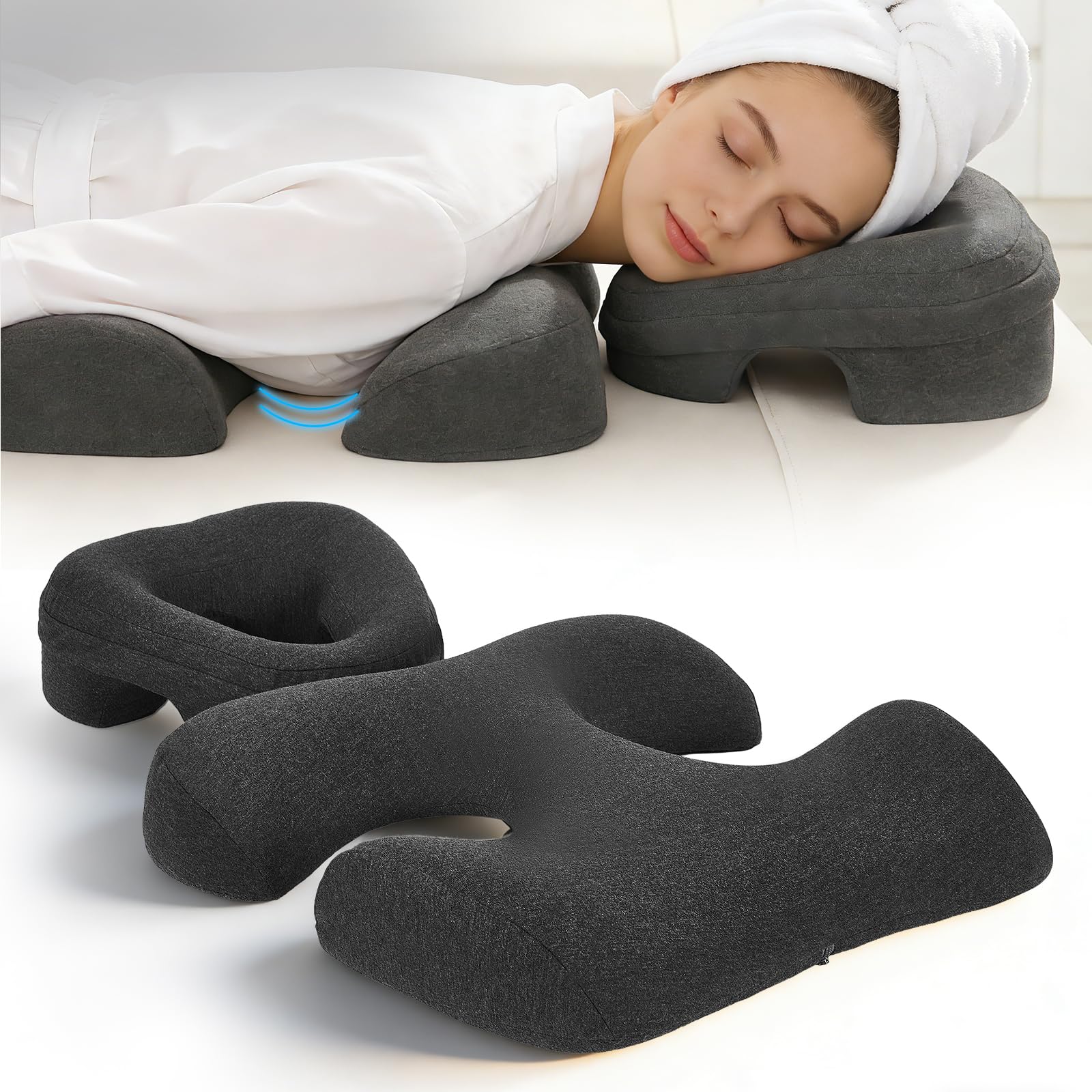 Juego de reposacabezas de masaje, cojín de pecho y cojín facial, suave y cómodo, reposacabezas de masaje para el pecho, cabecero de masaje para cama, salones de belleza, spa, hogar