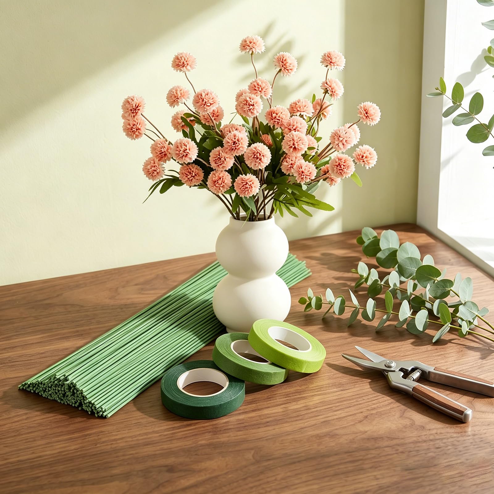 Alambre para flores verde, 150 unidades, 2 mm, 30 cm, alambre verde para floristería, varillas de alambre para manualidades, alambre estable para manualidades, flores, arreglos, ramos de jardín