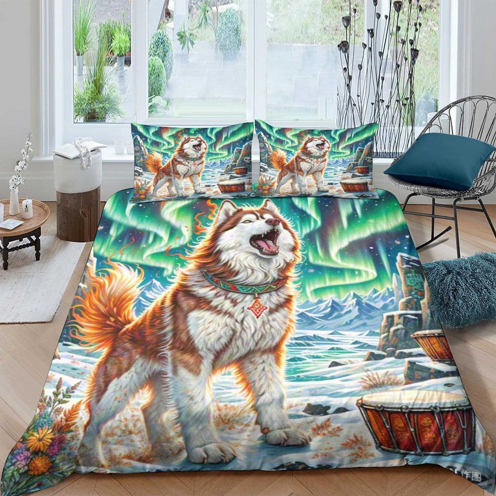 Housse de couette Husky 200x200 pour chambre d'enfant et adolescent