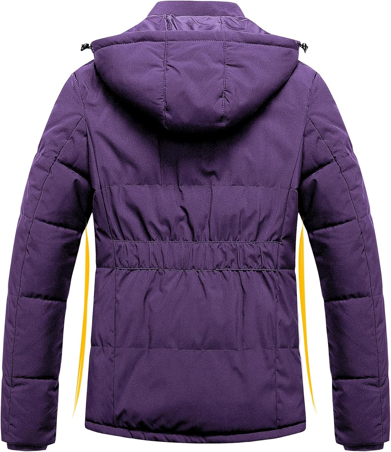 Pursky Women's Warm Winter Thicken Coat Waterproof Cropped Jackets Parka With Removable Hood - Image 2