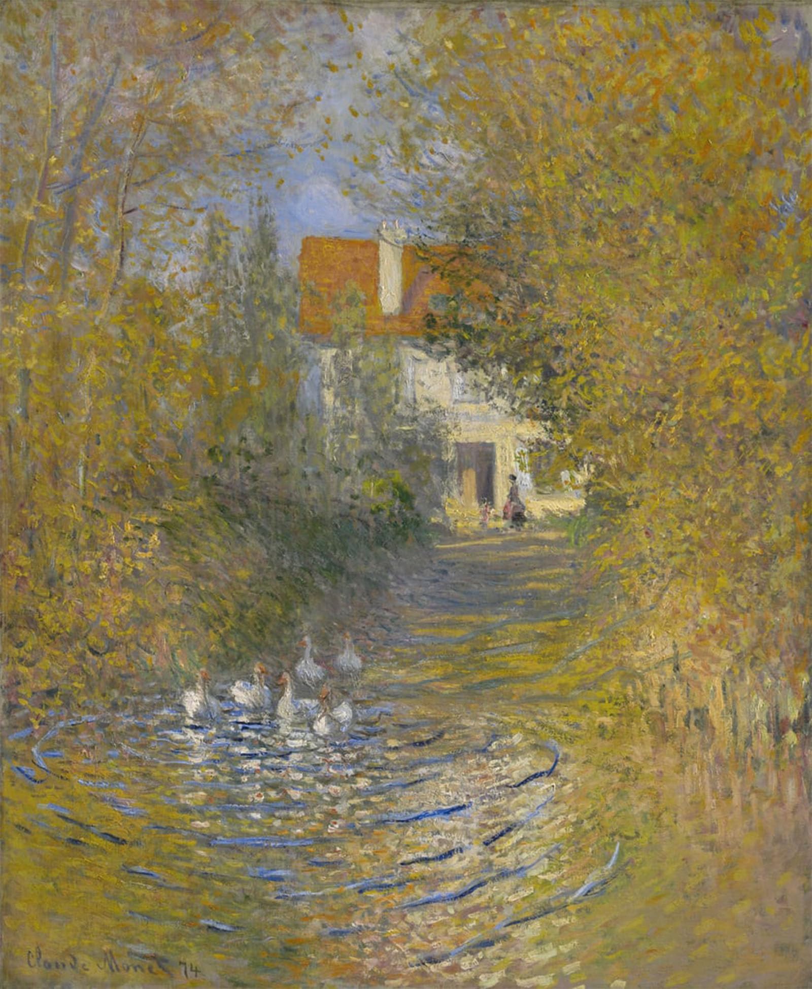 SERENDIPITP Retro Picture Poster Wall Art Pictures Painting the Geese by Claude Monet Wall Art Canvas Print for Wall Decor 60x90cm