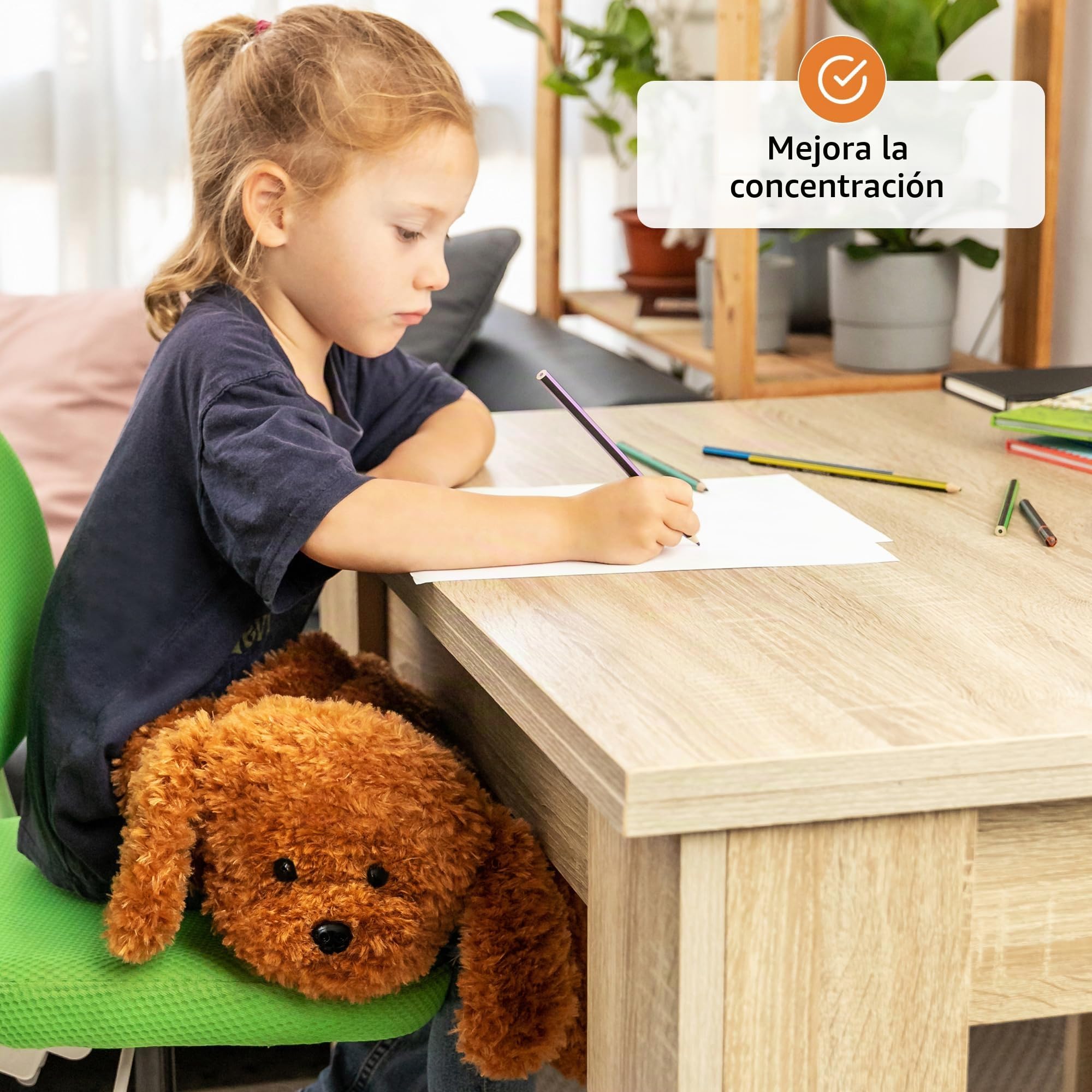 ODOXIA Cojín De Regazo con Lastre para Niños | Calmante Y Reconfortante | Animal De Regazo | Perro Sensorial | Manta De Regazo para Trastorno Sensorial | Ayuda En Autismo, Tdah, Ansiedad | 2 Kg