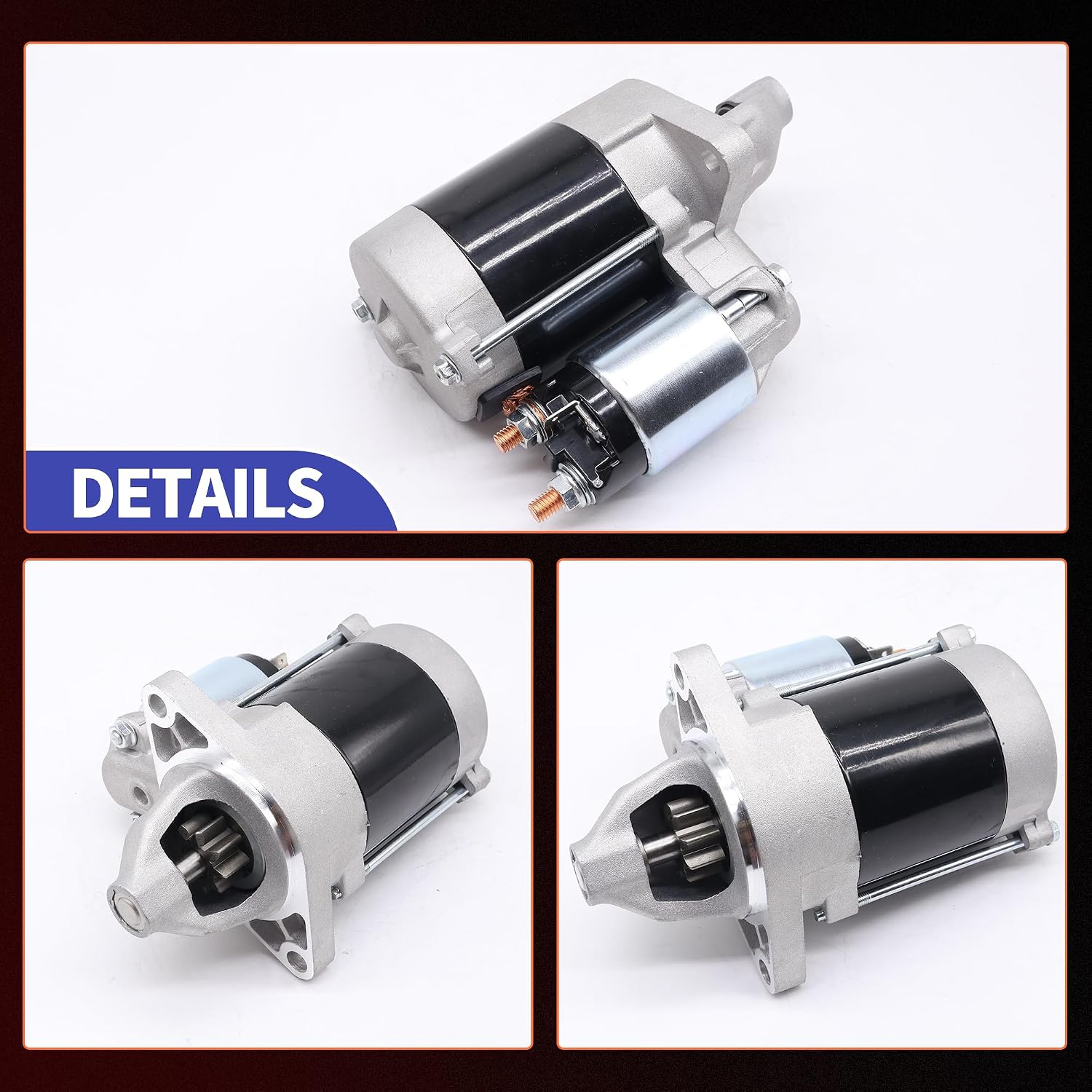 HiSport 21163-2118 Starter Motor 12V 0.6Kw 9-Tooth - Compatible with John Deere Gator XUV 620i 4x4 Gator XUV 625i 4x4 Compatible with Kawasaki KAF620 Mule 2500 KAF620 Mule 2510 KAF620 Mule 2520