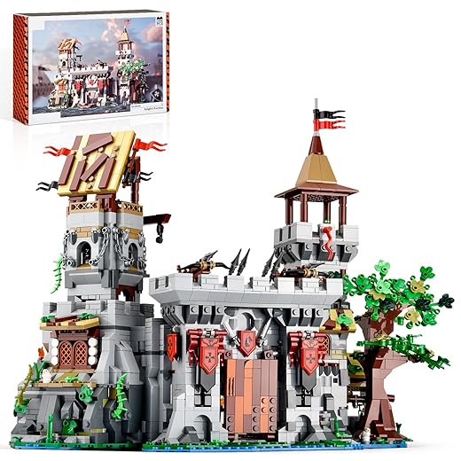 BNG Medieval Castle Building Set for Adult,2 in 1 Knights Castle Building Blocks,House Architecture Collection Toy,Home Office Decor and Creative Gift for Teen 14+(2568PCS)