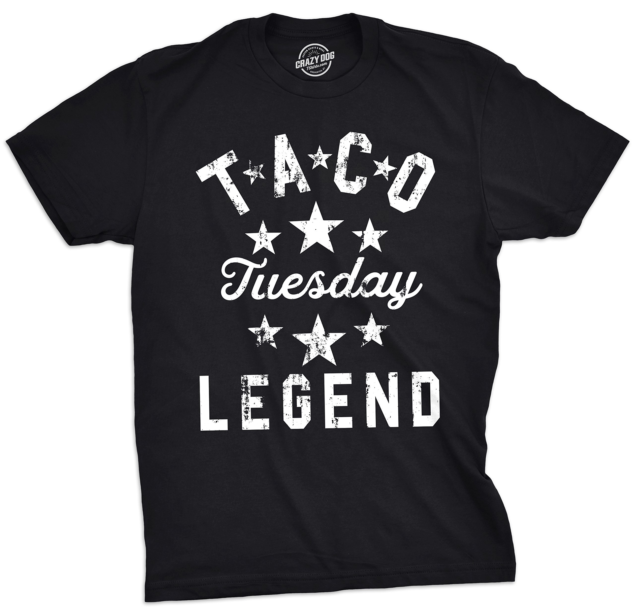 Crazy Dog T-ShirtsMens Taco Tuesday Legend Tshirt Funny Dinner Tee for Guys