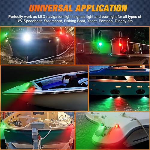 Miniatura 6 de Nilight Luz de navegación para barco marino, 2 unidades, 8 LED, rojo, verde, puerto LED, señales de estribor, luces de arco de 12 V, impermeables,
