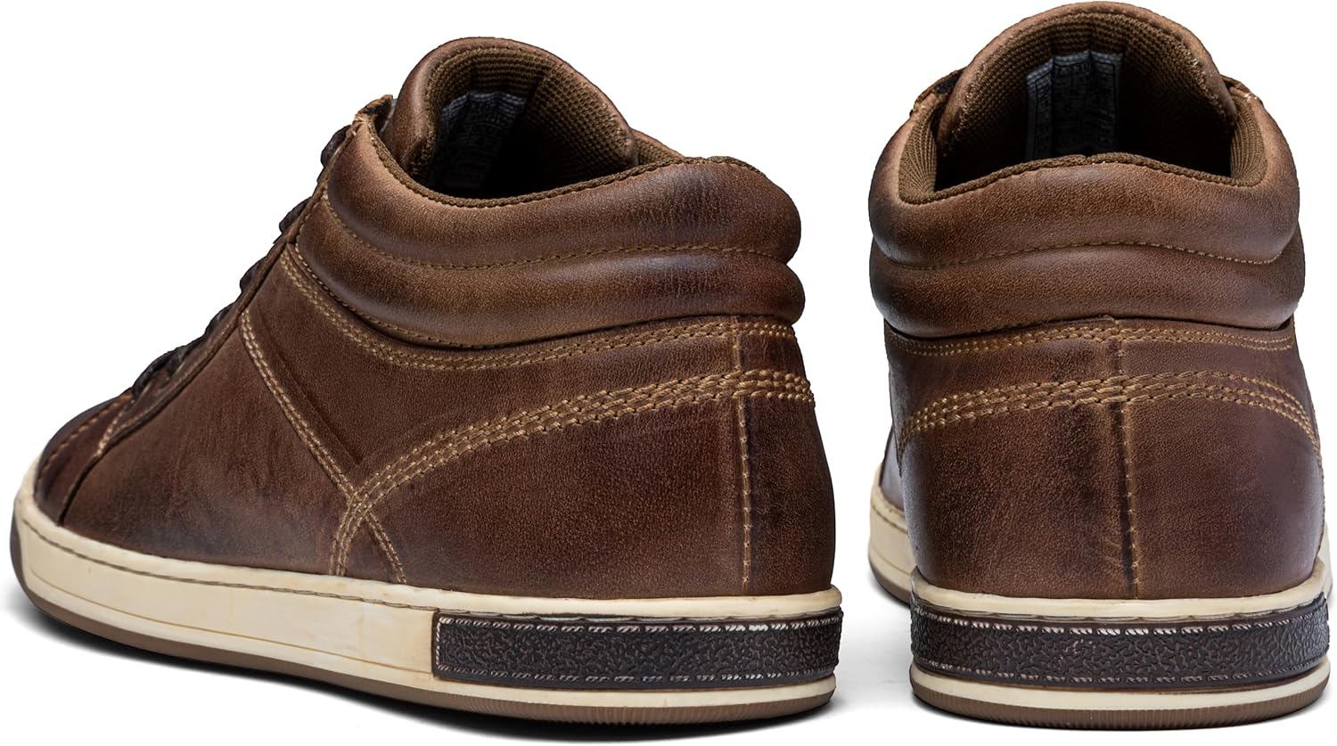 Jousen Men's High Top Sneakers Leather Casual Boots for Men - Image 7