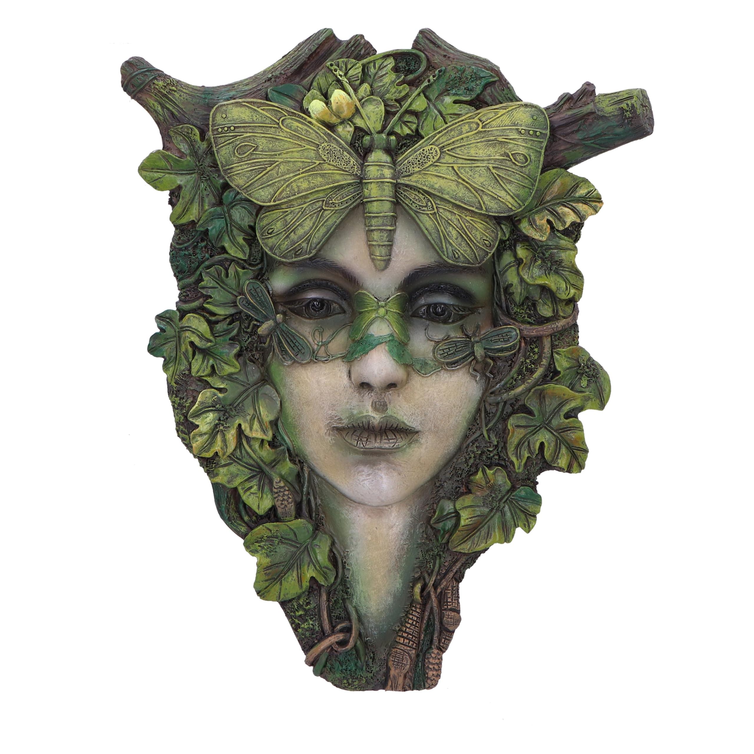 Nemesis Now Fleur Oval Ladies Face Wall Hanging Sculpture 25.5cm, Green