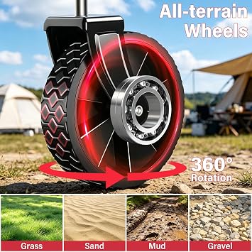Folding Wagon Cart with All-Terrain Wheels Heavy Duty Collapsible Utility Wagon for Grocery, Sports, Garden, Camping, Shopping (Black 330LBS)