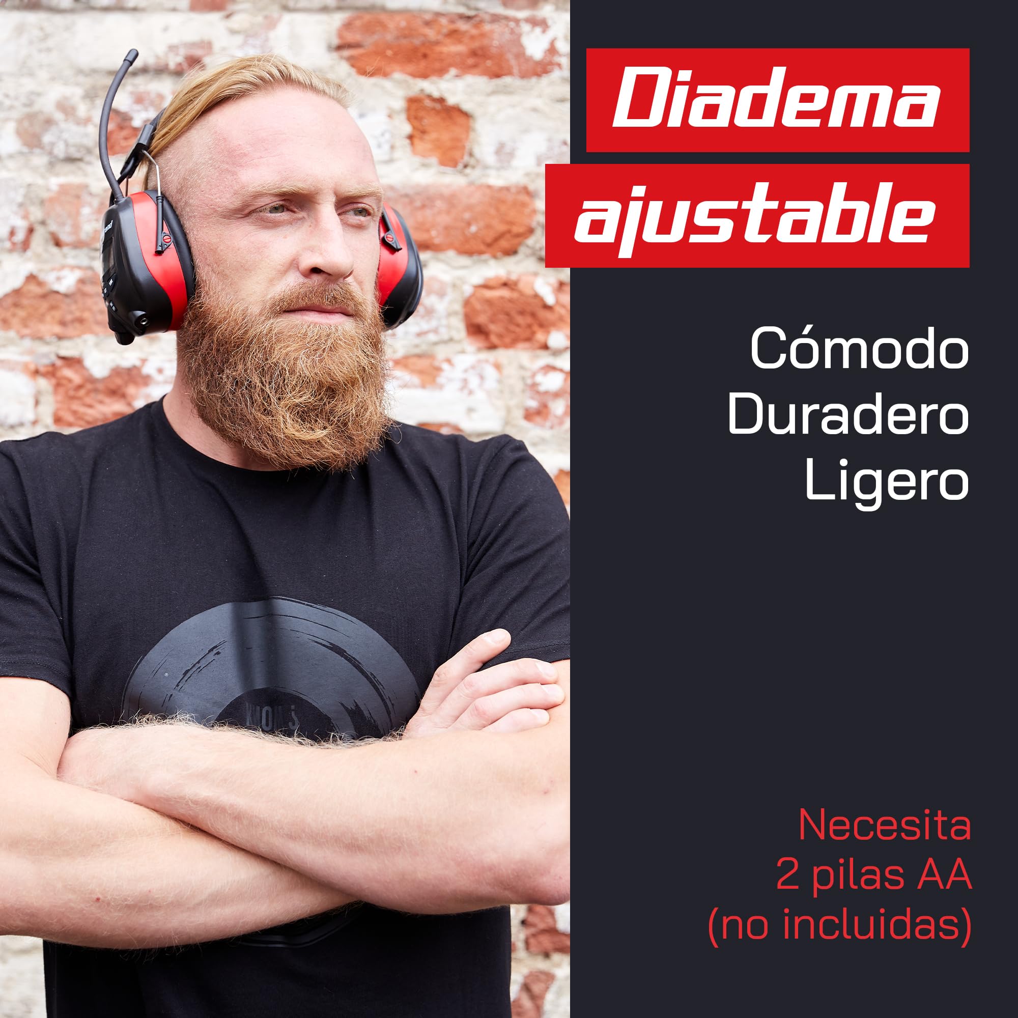 Nordstrand Protector para Oídos Defensores Auditivos - NRR 25dB - Radio FM/AM - Estereo Entrada de Audio