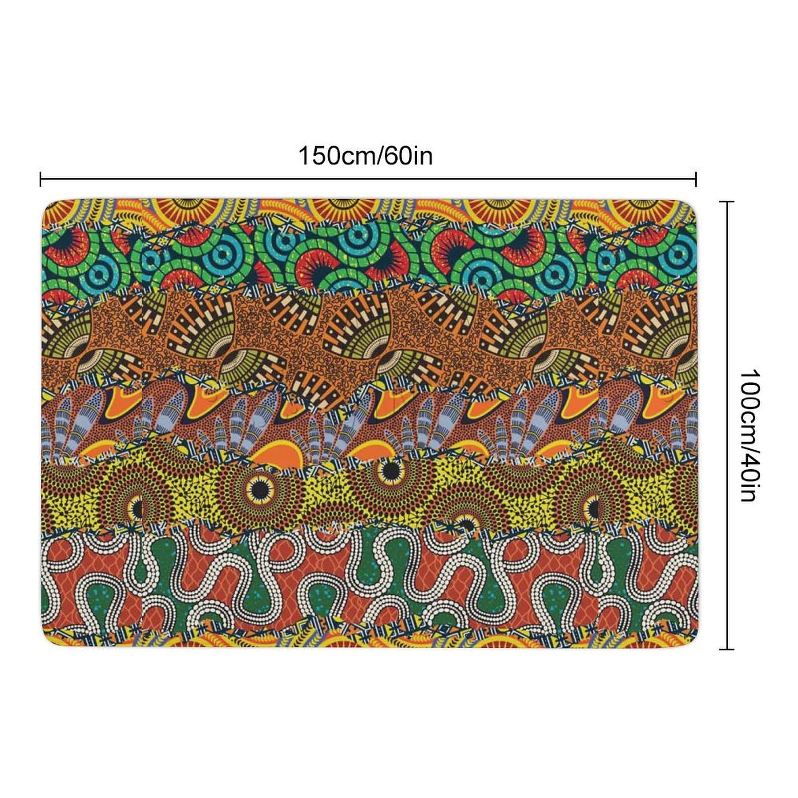 Tapis Africain Patchwork Motif Tapis de Sol Doux pour Salon Chambre (100 x 150 cm)