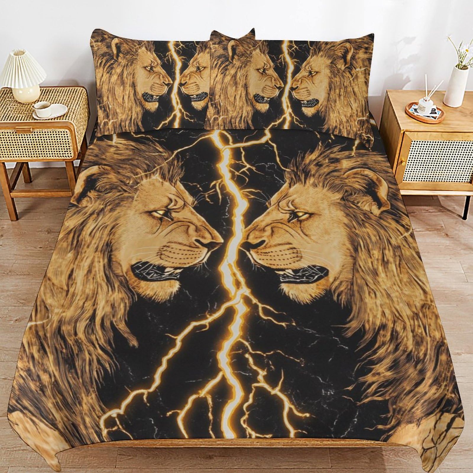 Ropa de cama BlitzLöwe antiarrugas con cremallera para un cambio de sábanas rápido