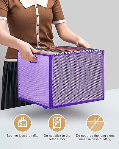 Miniatura 6 de Oterri Organizador de archivos colgantes, organizador de archivos de metal, organizador de archivos de escritorio portátil para carpetas de tamaño