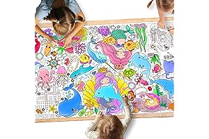 Gatherfun Mermaid Coloring Poster: Dive Into Enchanting Underwater Art
