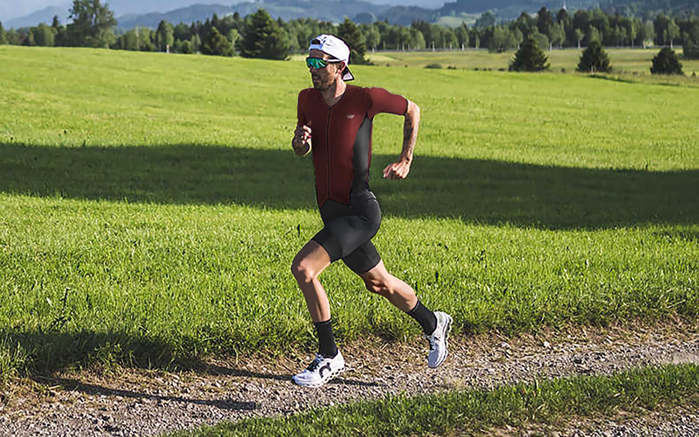Lo.gas Combinaison Trifonction Triathlon Homme,Respirante à Séchage Rapide pour Entraînement Natation Vélo Course à Pied et Compétition