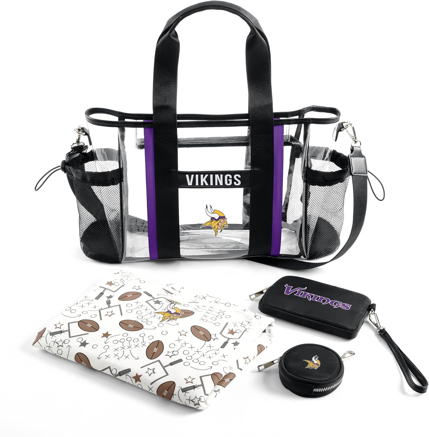 WEAR by Erin Andrews Minnesota Vikings Clear Stadium Baby Bag