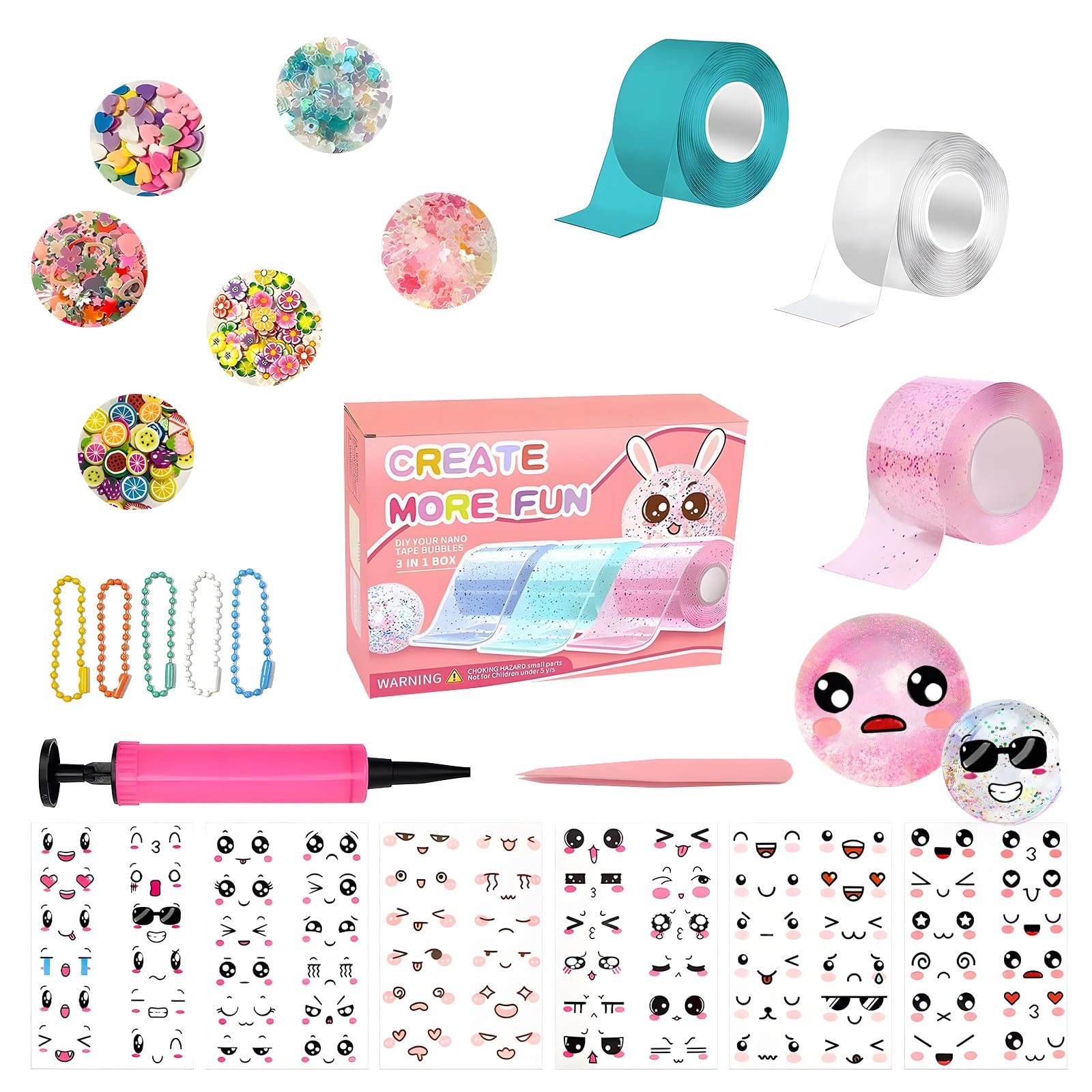 JurciCat Nano tape bubbles set Kit Pour Enfants 57Pcs DIY Pour Soulager le Stress et Récupérer squishy set Superelastic nanotape Pour Enfants Garçons Filles JurciCat Nano tape bubbles set Kit Pour Enfants 57Pcs DIY Pour Soulager le Stress et Récupérer squishy set Superelastic nanotape Pour Enfants Garçons Filles