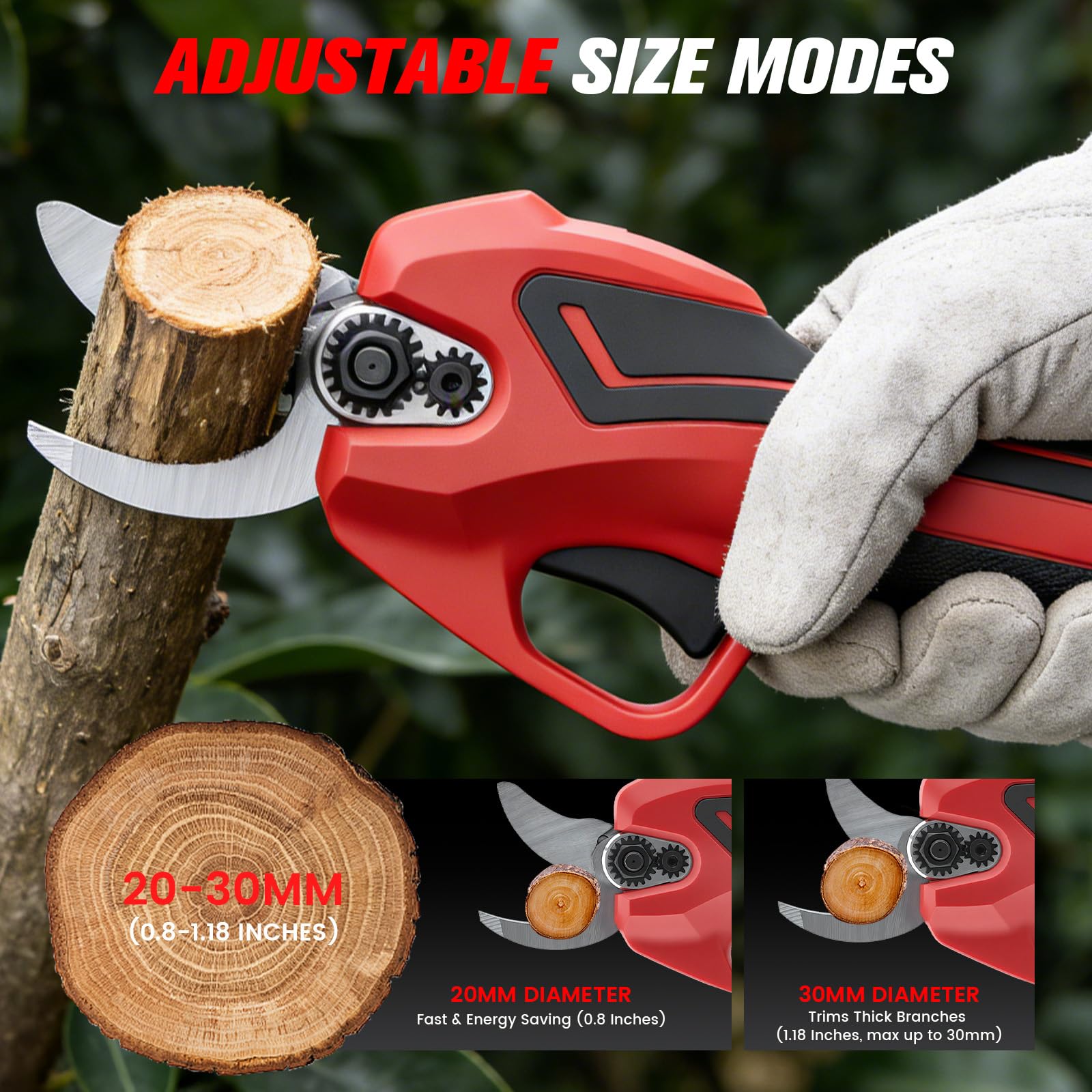 Sécateur électrique Compatible avec Les Batteries Makita 18 V, diamètre de Coupe Max. 30mm, sécateur sans balais avec écran LCD, pour Branches, arbustes, Troncs et Taille de la Vigne
