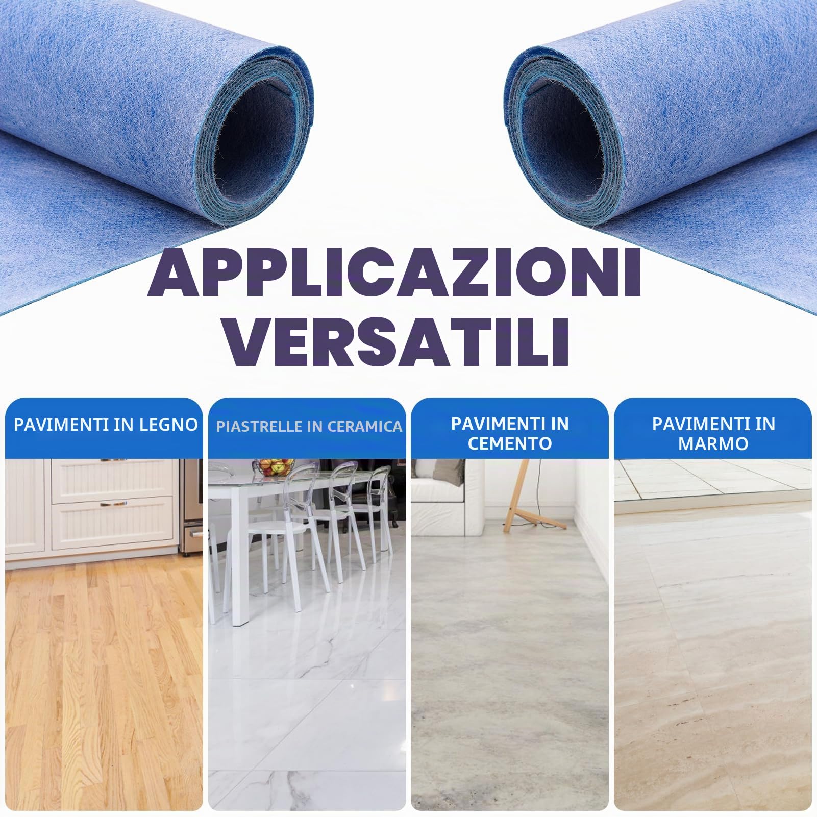 Membrana impermeabilizzante per doccia, membrana sigillante per bagno, isolante per piastrelle, Membrana impermeabile da 30 m²，Adatto per bagno, parete, soffitto, sauna (30m Blu)