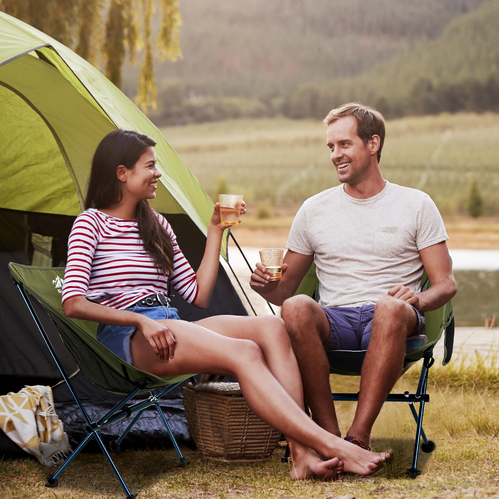 Coussin De Siège Portable Night Cat - Chaise Pliante Légère Pour Stade, Plage, Camping, Randonnée (sans Pieds, Réglable)
