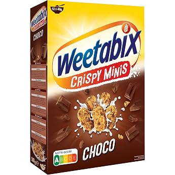 Weetabix Minis Chocolate Breakfast Cereals 1 x 500 g - Whole Grain Breakfast from the UK - Healthy Cereals with Many Fibres and Vitamins - Nutri-Score A