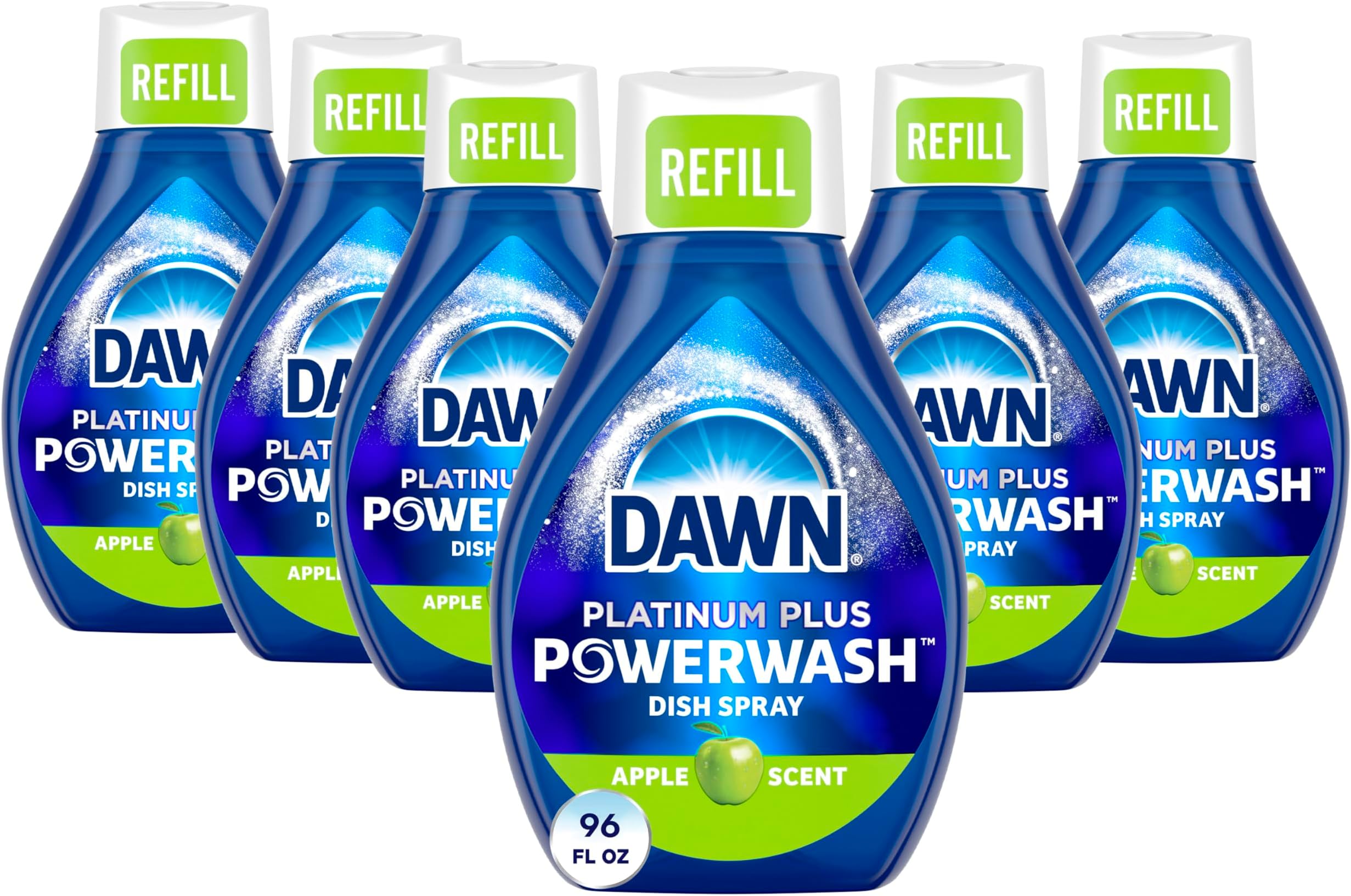 Dawn Platinum Powerwash Dish Spray, Dish Soap, Apple Scent Refill, 16oz (Pack of 6)