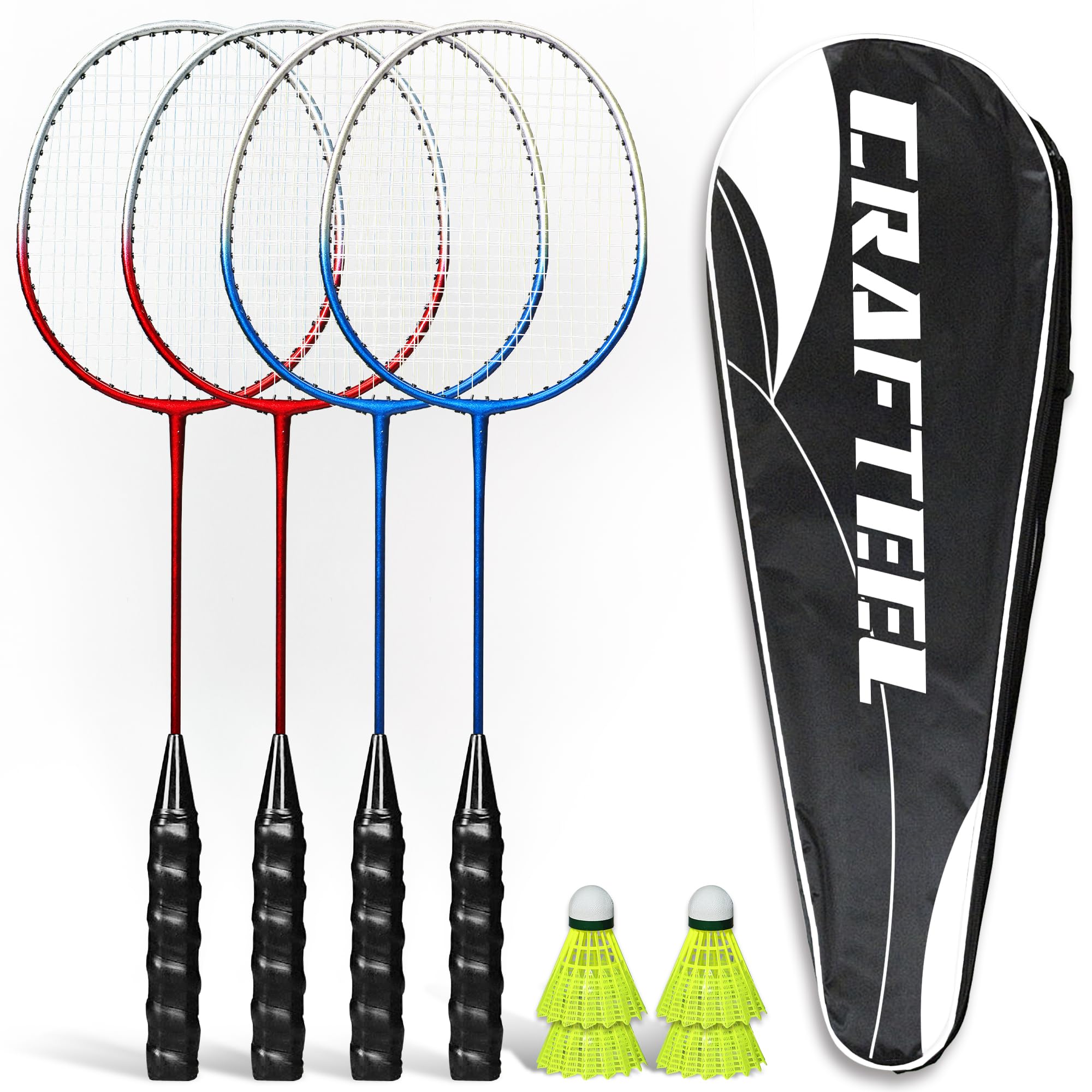 バドミントンラケット ジャンク　4本セット Amazon | バドミントン ラケット 初心者 (4本組) | Crafteel