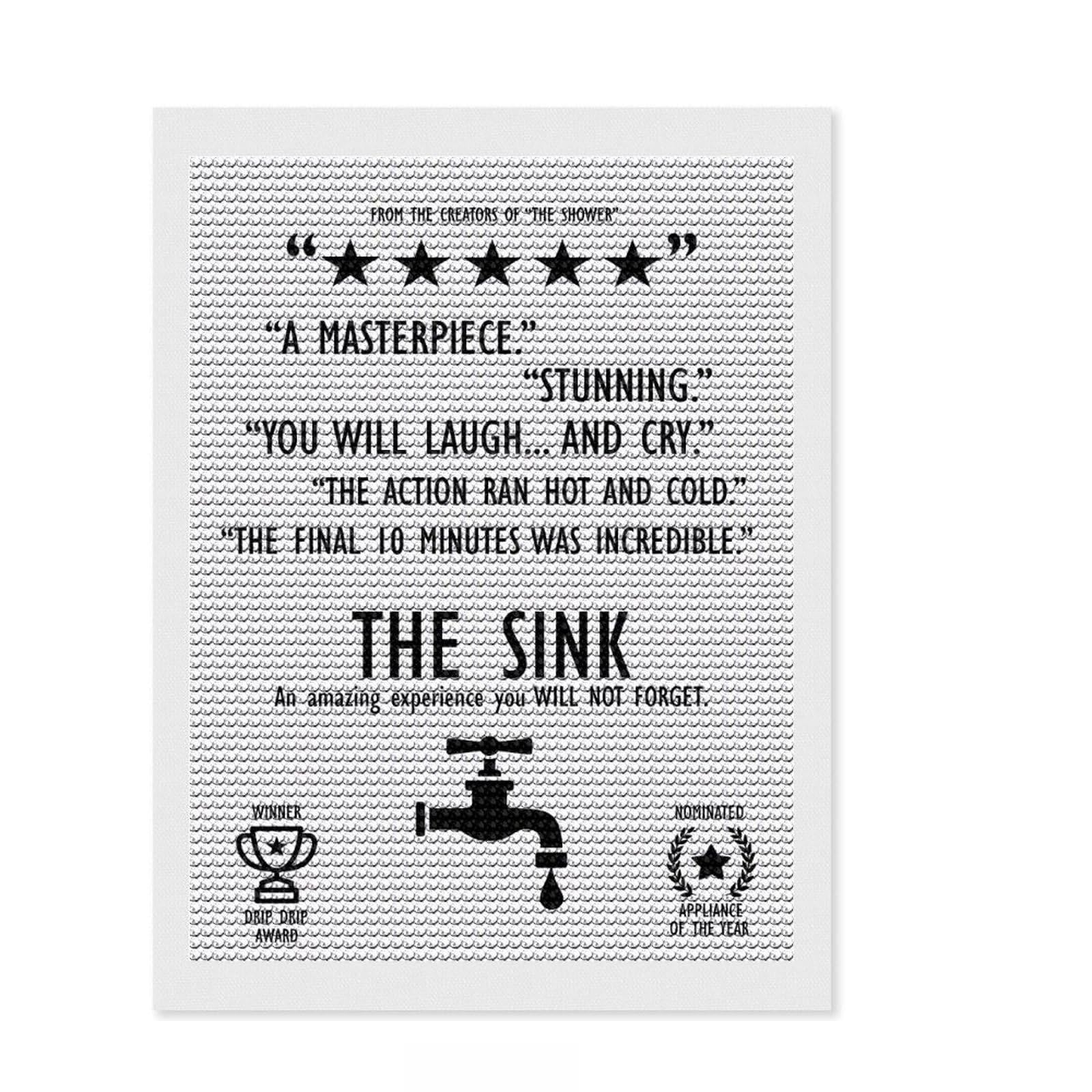 Junmoney Masterpiece Sink Funny Diamond Art Kit 12"x16", for Women, Easy Handmade Project, Modern Decor, Festive Craft Gift, with Tool Kit