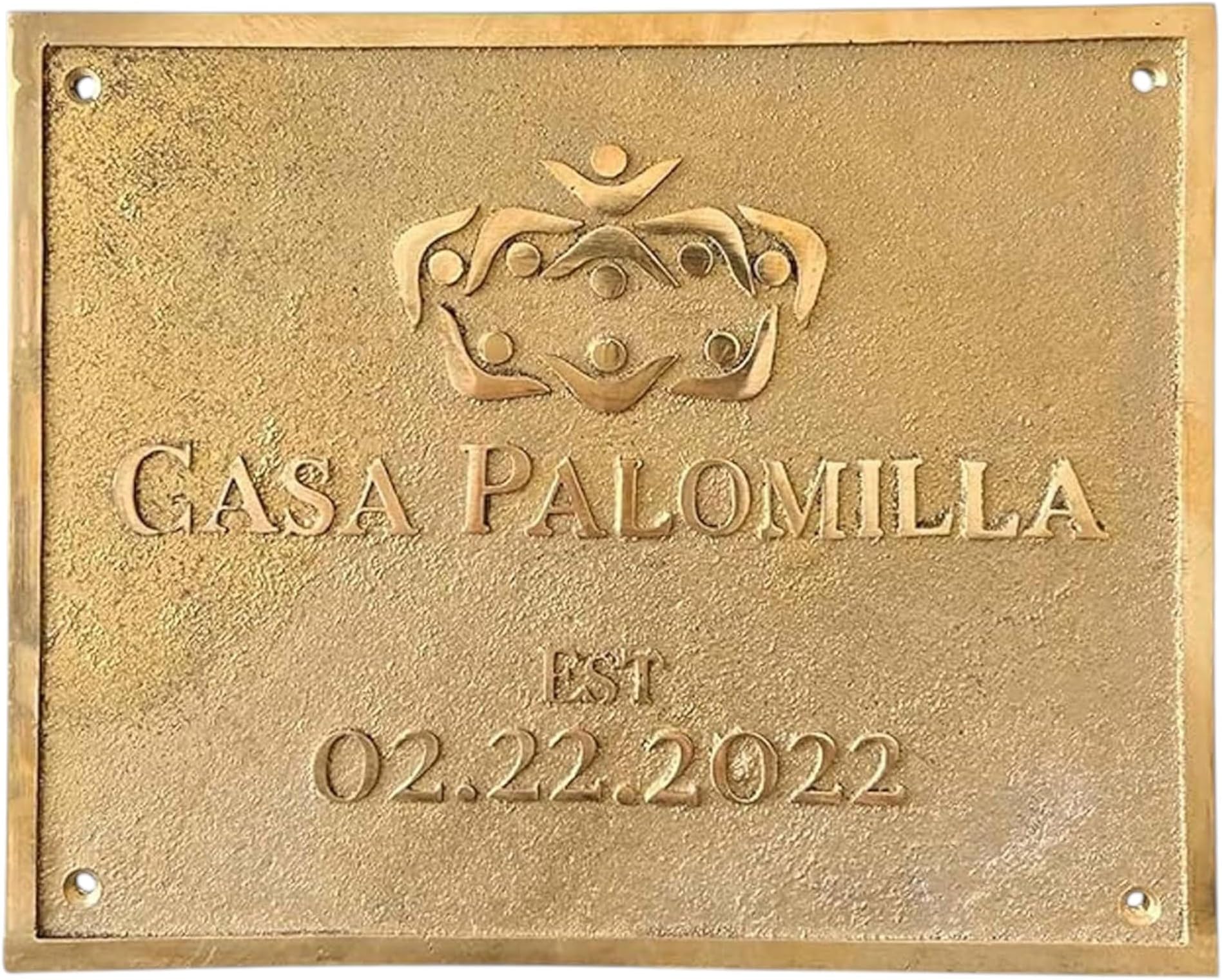 Sam Star Custom Cast Brass Sign Plaque | Personalized Wall Mount Plate for Home Dรฉcor | Shiny Finish | Custom Size & Message (6x4 in)