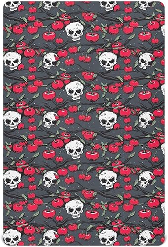 Fitted Crib Sheets Gothic Skulls Cherry Baby Crib Sheets for Boy & Girl Toddler Mattress Sheets 21216122 disponible en Yaxa Guatemala
