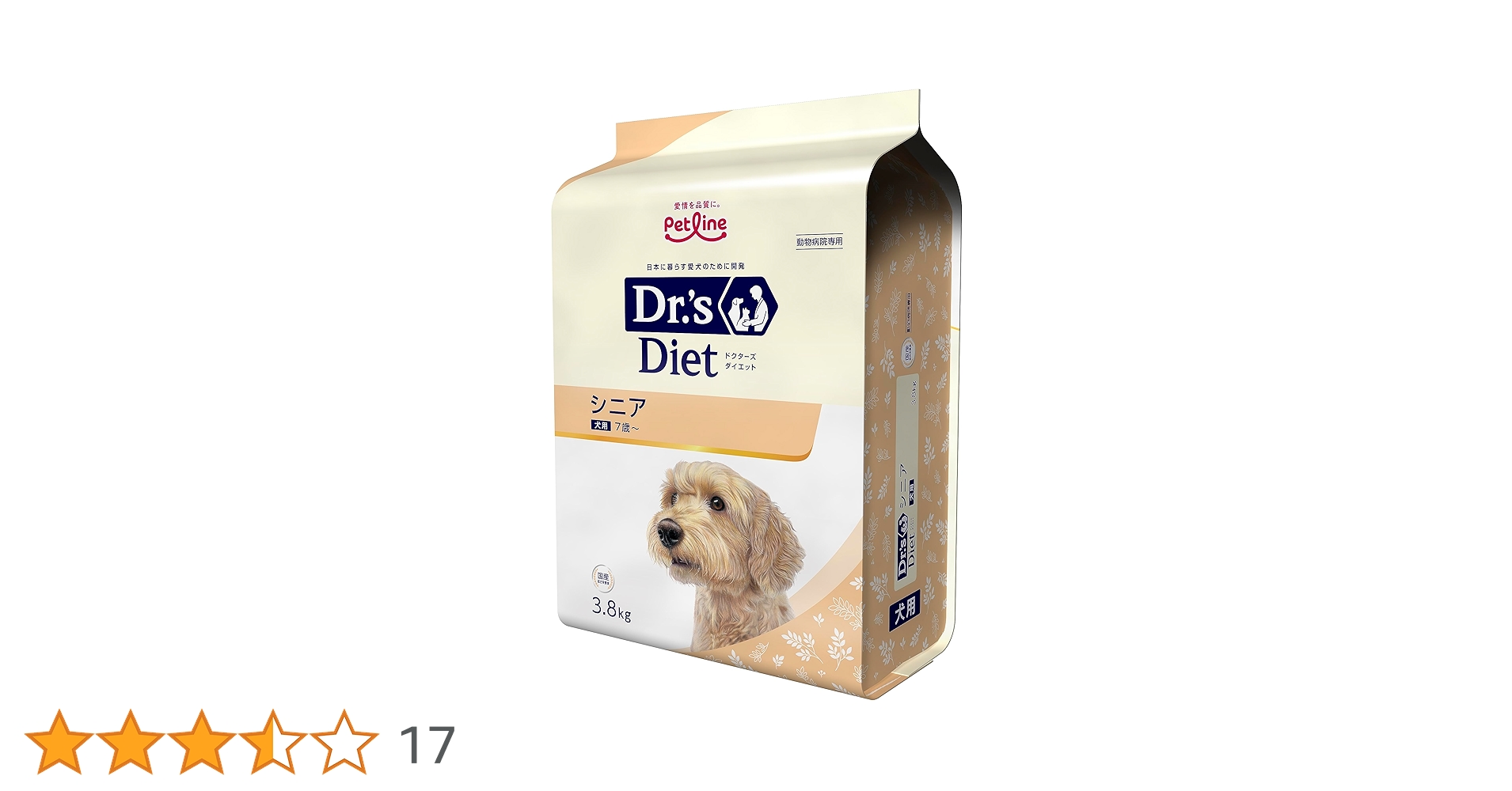 ドクターズダイエット　犬　シニア3.8kg 3袋　ドッグフード　ペットライン Amazon.co.jp: ドクターズダイエット 犬用 シニア 3.8kg