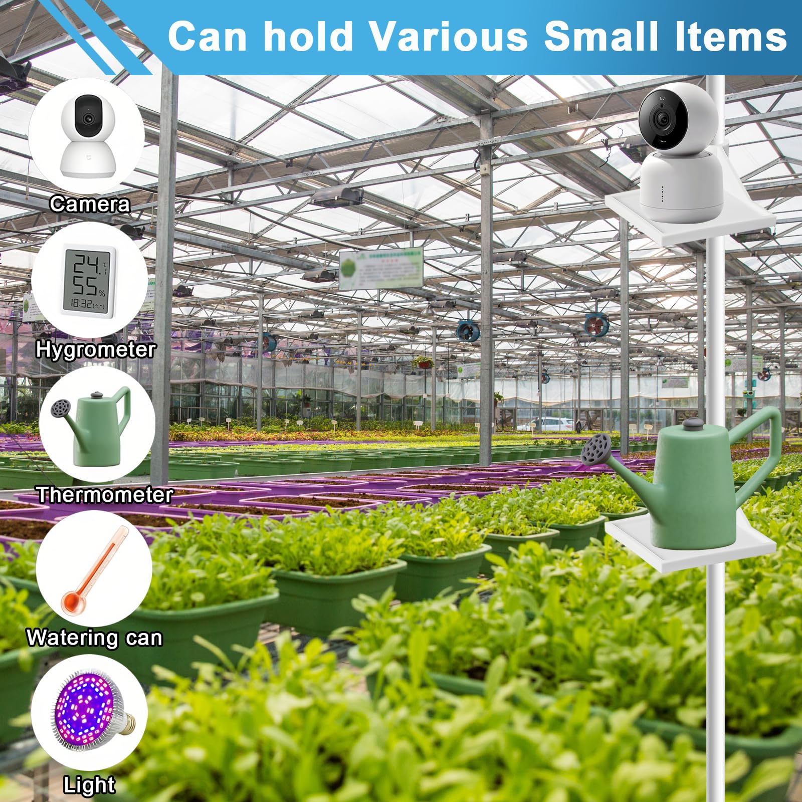 Tienda de Cultivo Marco Angular, 2 Piezas Armario Cultivo Marco Angular, Multifuncional Armario de Cultivo Soporte, Se Utiliza para Colocar Cámaras, Higrómetros, Pequeñas Macetas