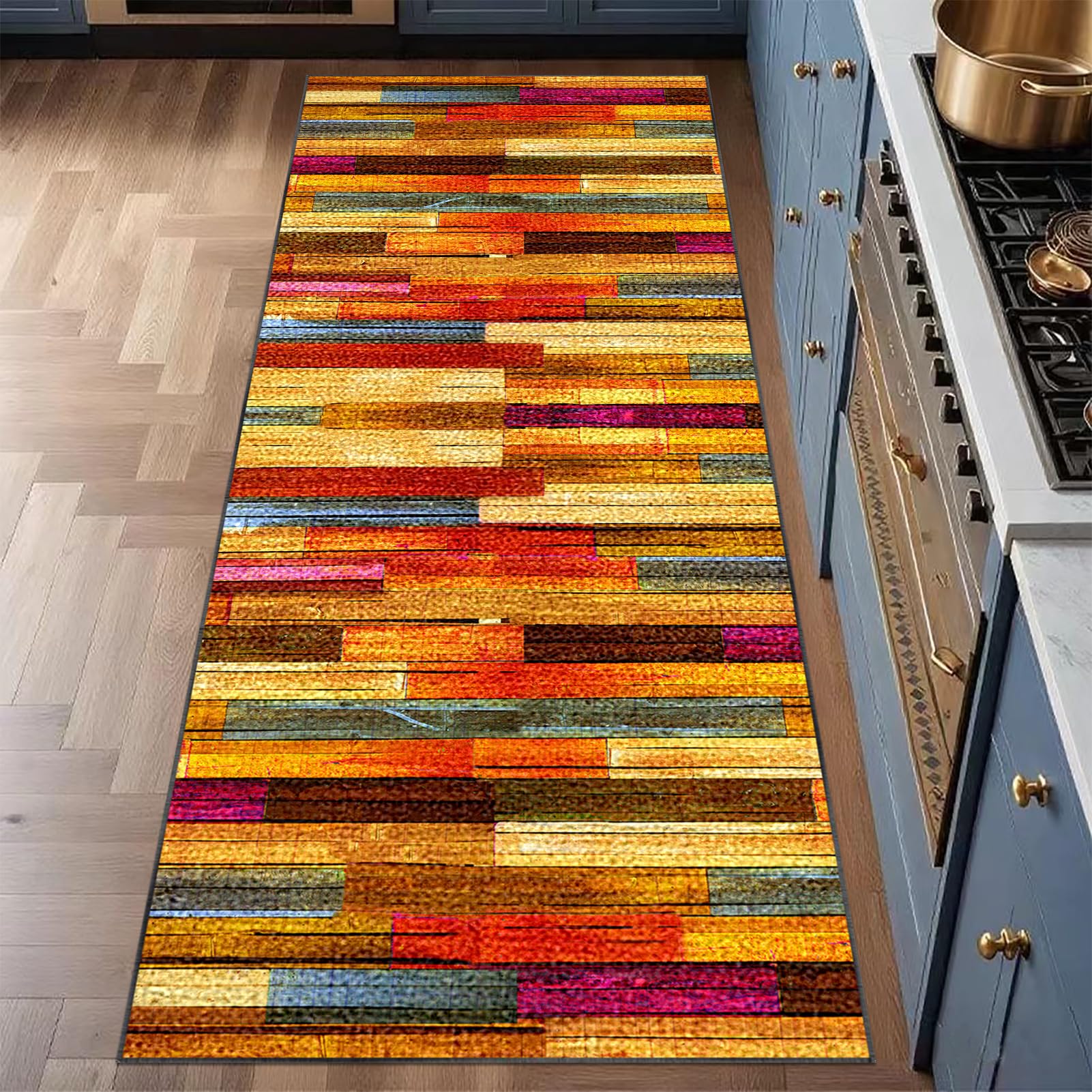 Laegnfho Runner Rug for Hallway Non Slip, Long Hallway Hall Runner, Runner Rugs for Kitchen Mat, Narrow Rugs Washable for Bedroom, Laundry Room, Kitchen, Entrance, Corridor 40 x 80 cm